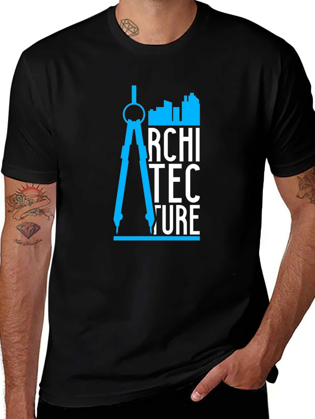 Variant 24 of Architect T-Shirt - Blueprint Design