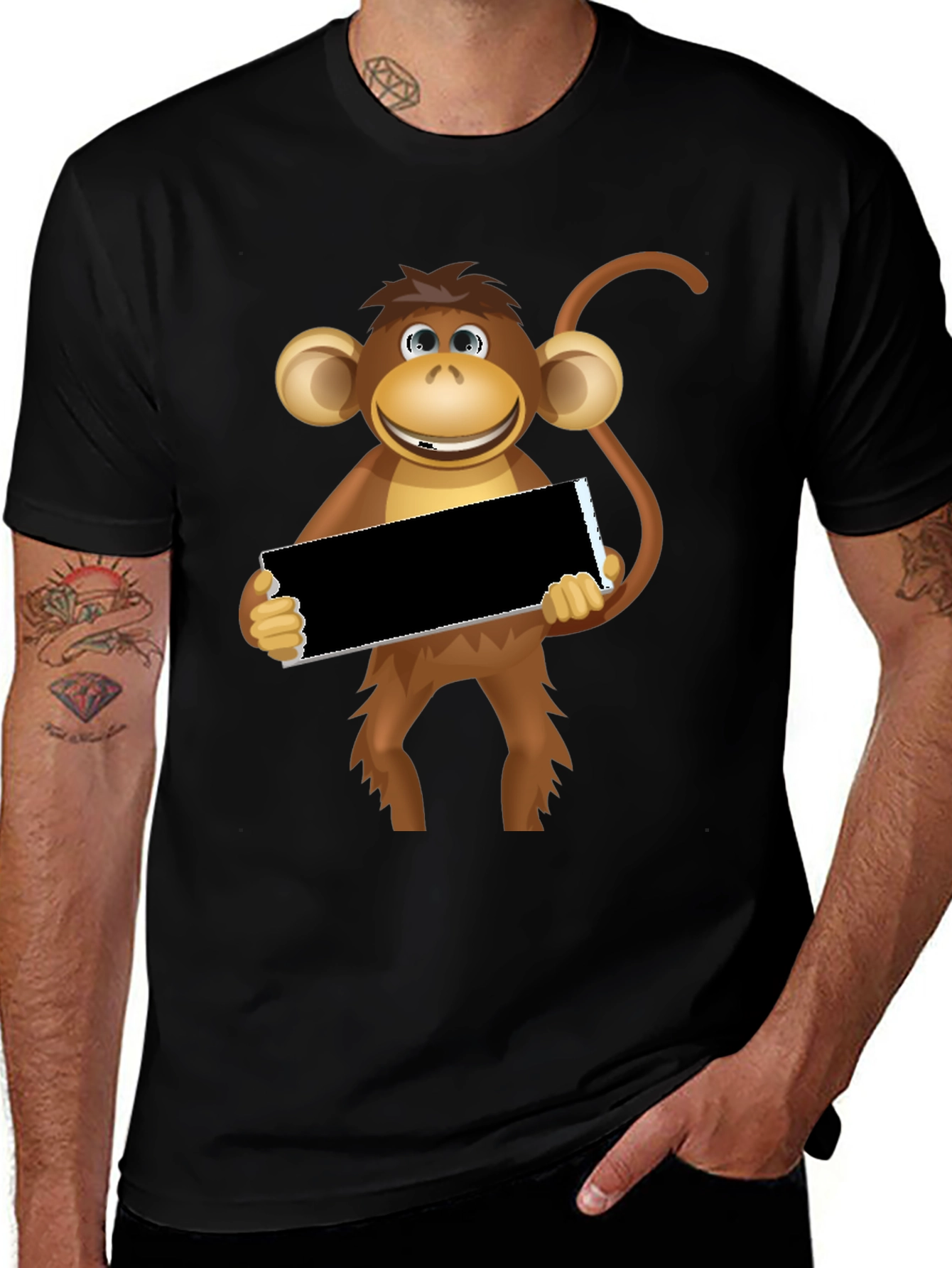 Variant 15 of Funny Monkey Graphic Tee - Black