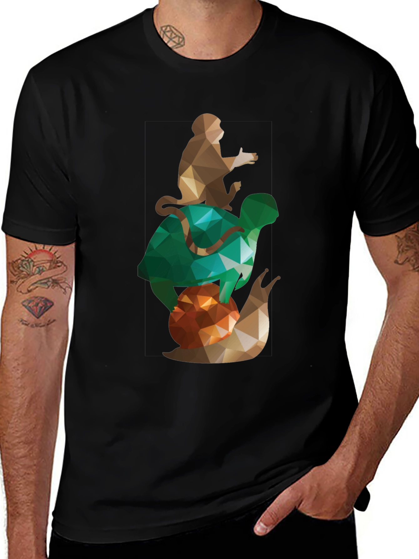 Variant 14 of Monkey, Turtle, Snail Graphic T-Shirt