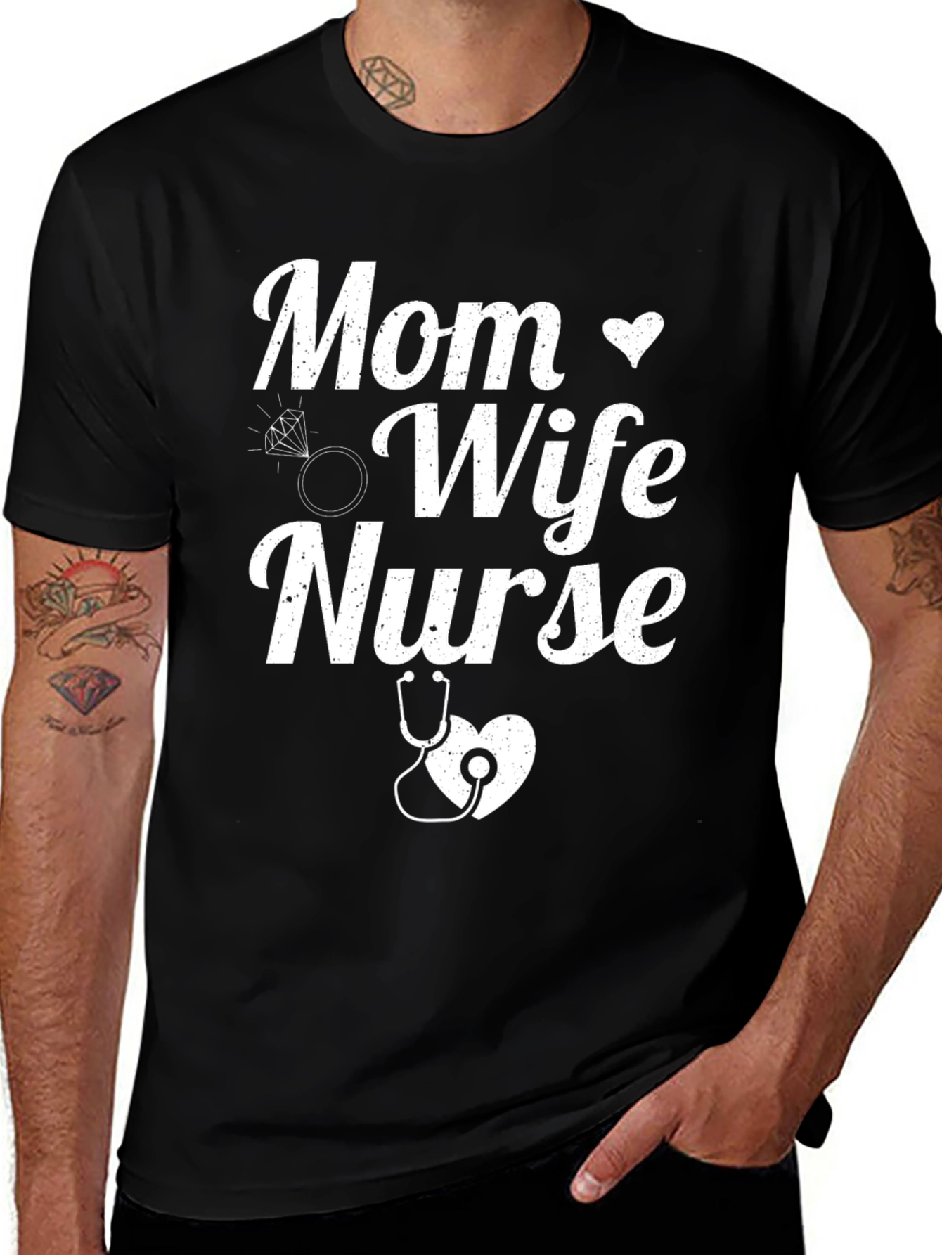 Variant 24 of Mom Wife Nurse Graphic Tee - Perfect Gift!