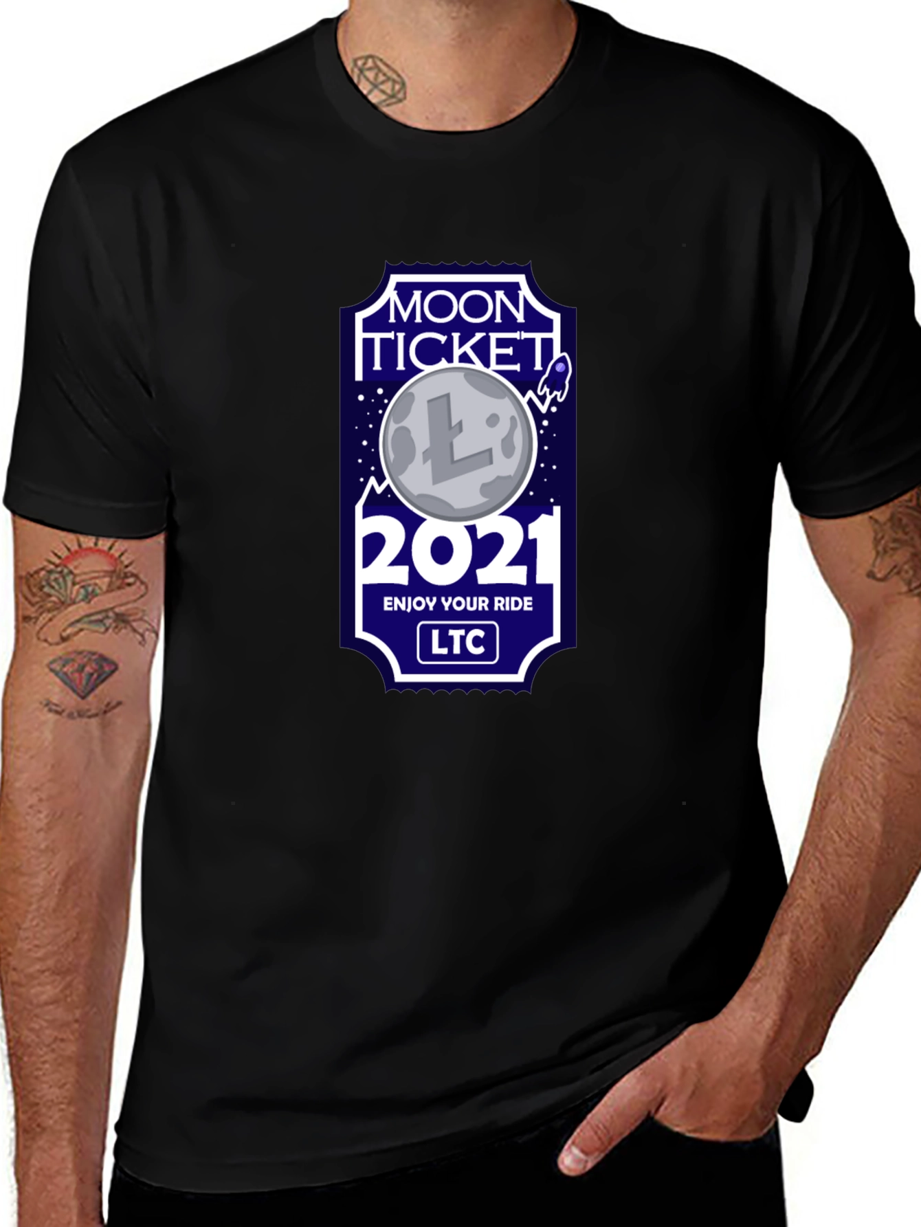 Moon Ticket 2021 Crypto T-Shirt - Litecoin LTC
