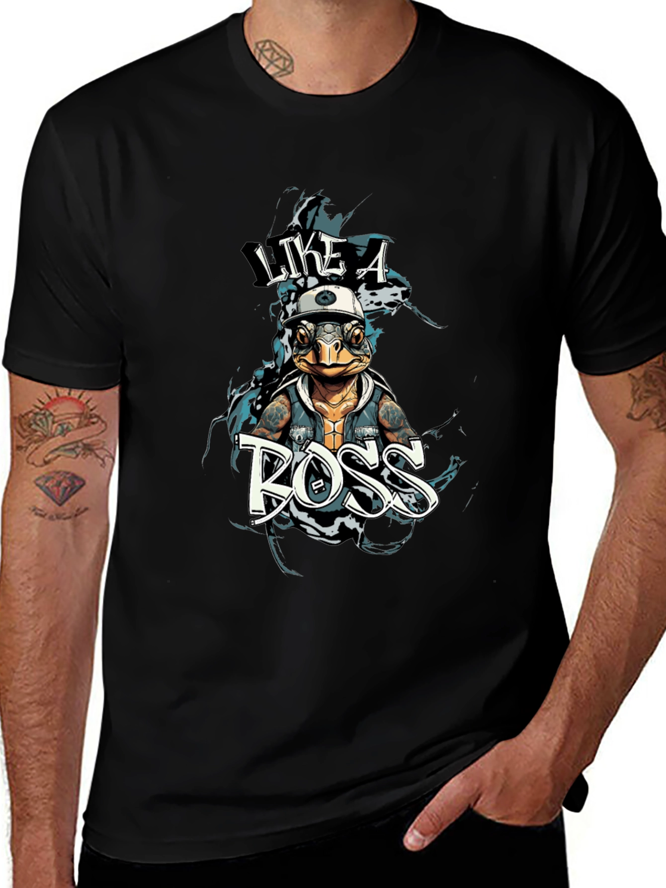 Variant 2 of Like a Boss Turtle Graphic T-Shirt - Unisex