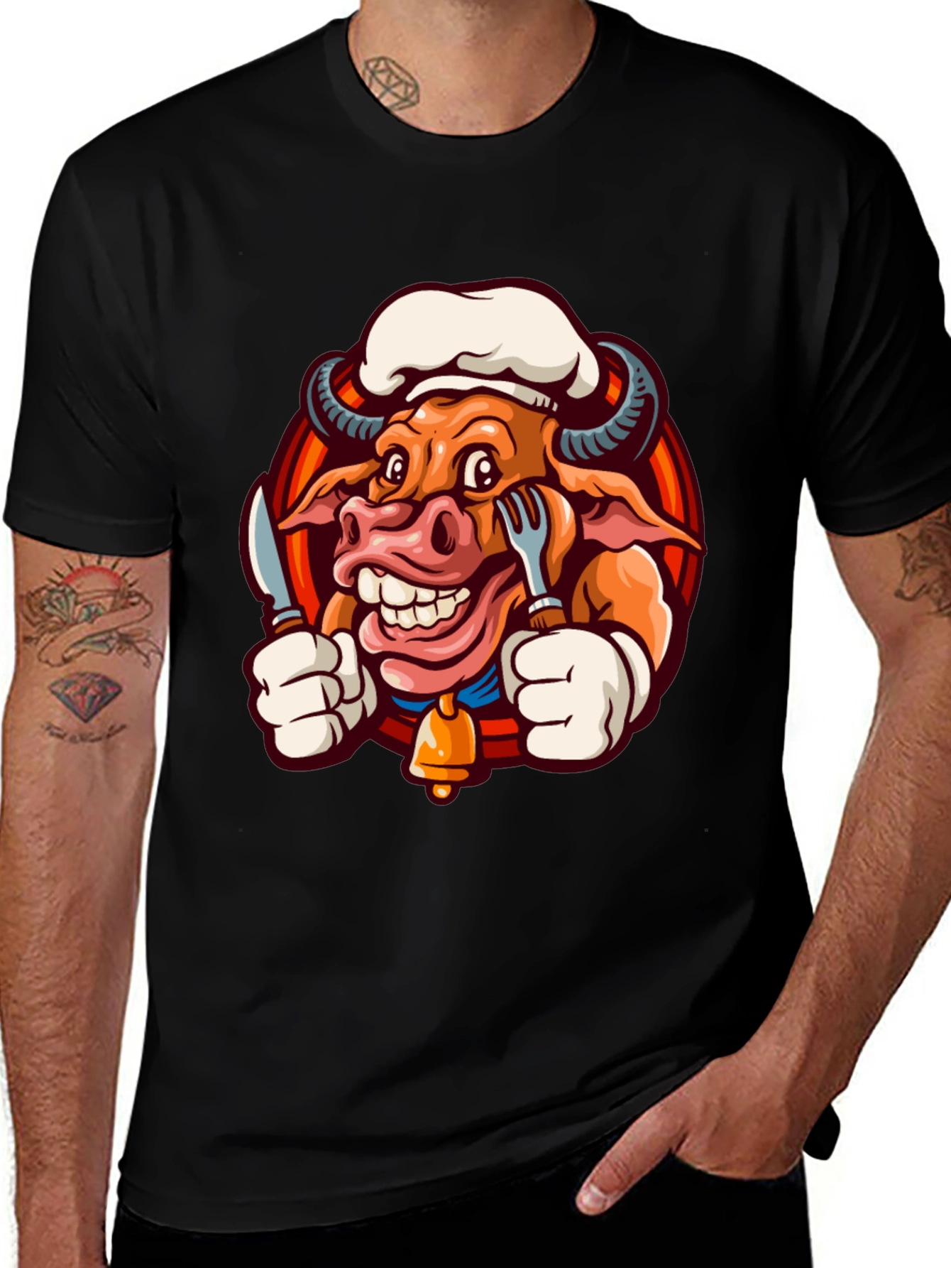 Variant 13 of Chef Bull T-Shirt - Funny Cartoon Graphic Tee