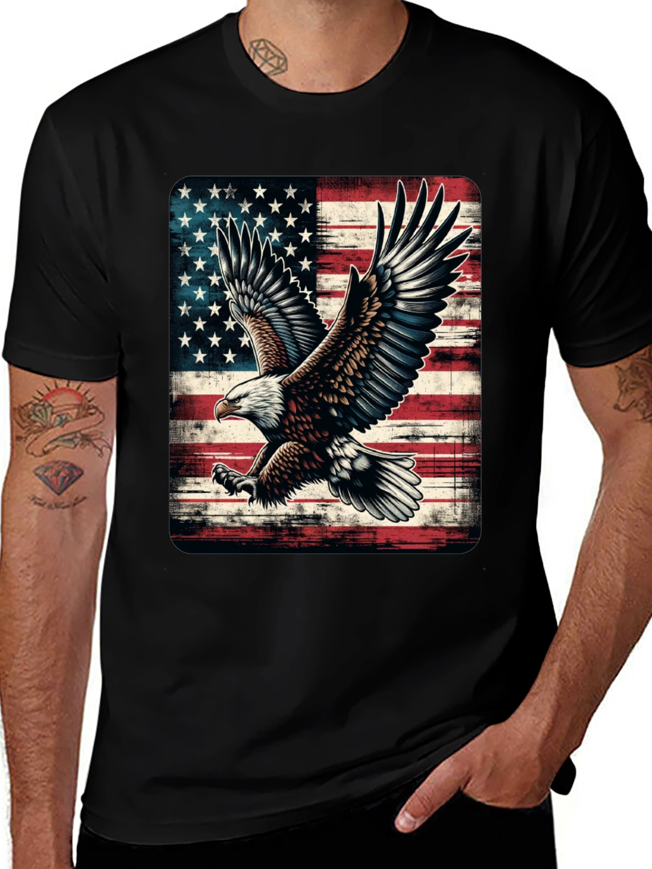 Variant 7 of American Flag Eagle Graphic Tee - Patriotic Style