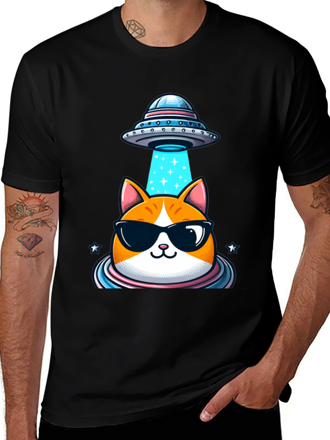 Variant 7 of UFO Cat Abduction T-Shirt