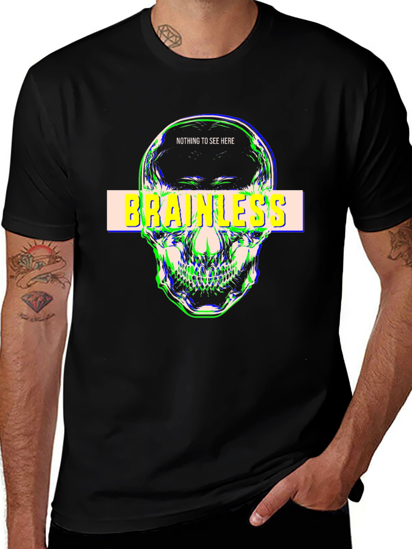 Variant 26 of Brainless Skull Graphic T-Shirt - Edgy Streetwear