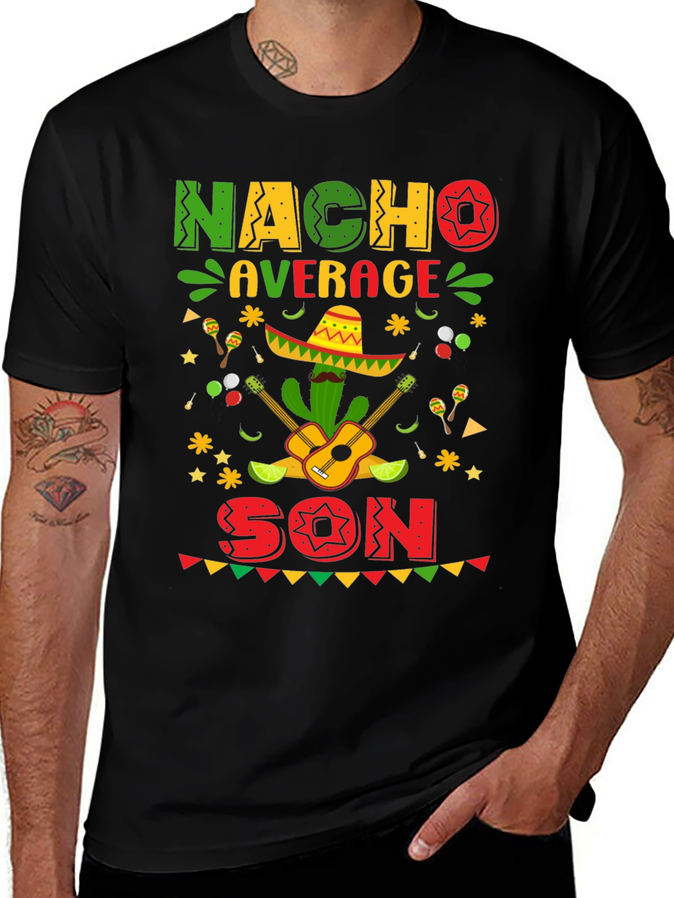 Variant 11 of Nacho Average Son Black T-Shirt