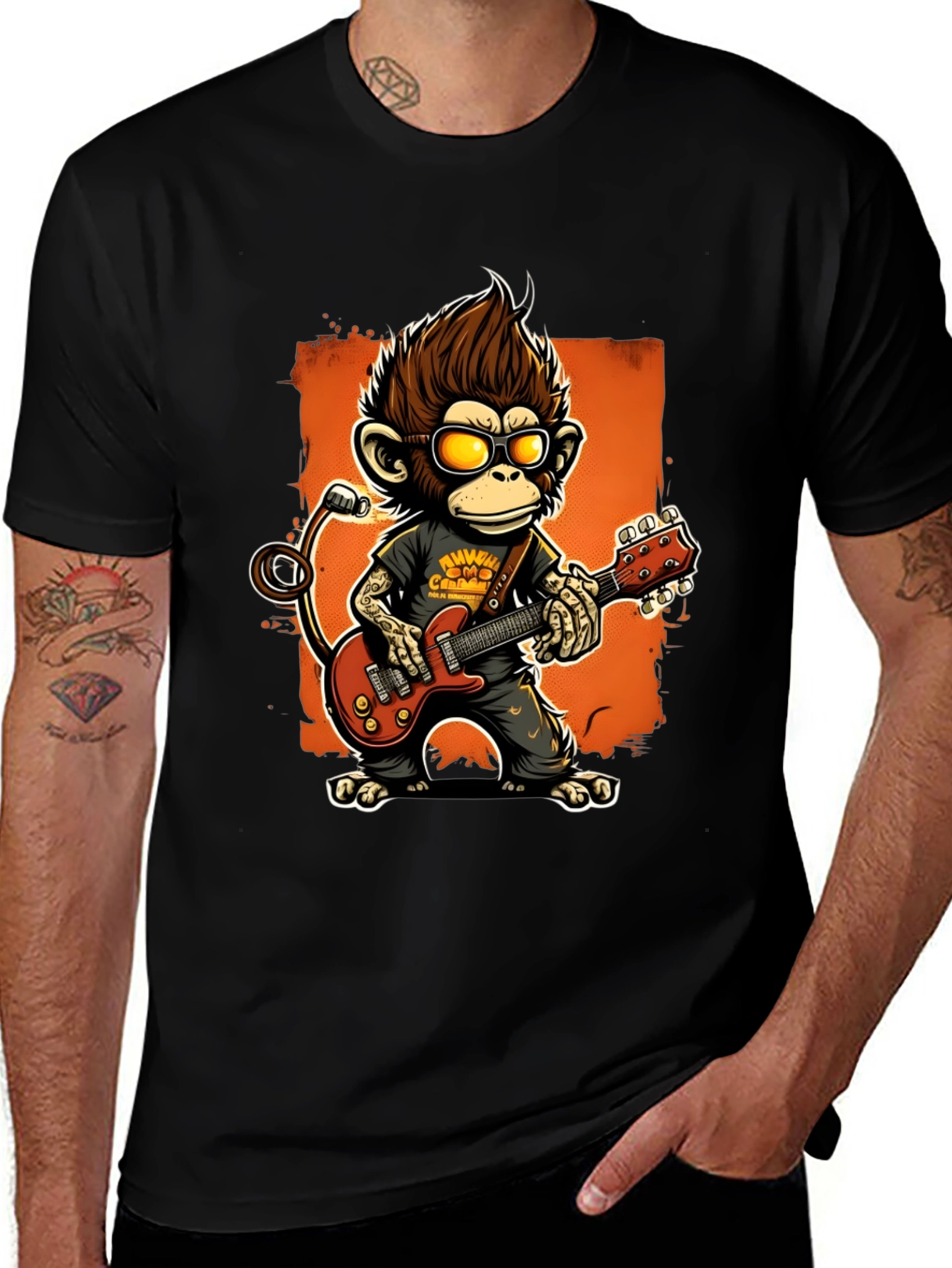Variant 25 of Rockin' Monkey Guitarist Graphic Tee