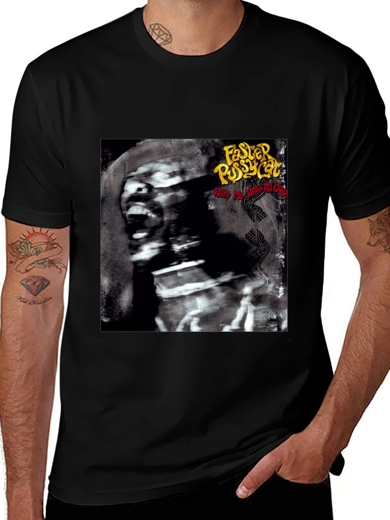 Faster Pussycat T-Shirt - Wake Me When It's Over Album Cover