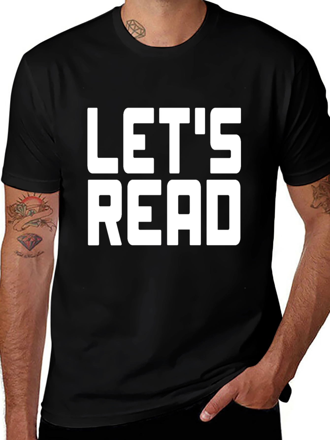 Variant 25 of Let's Read Black T-Shirt
