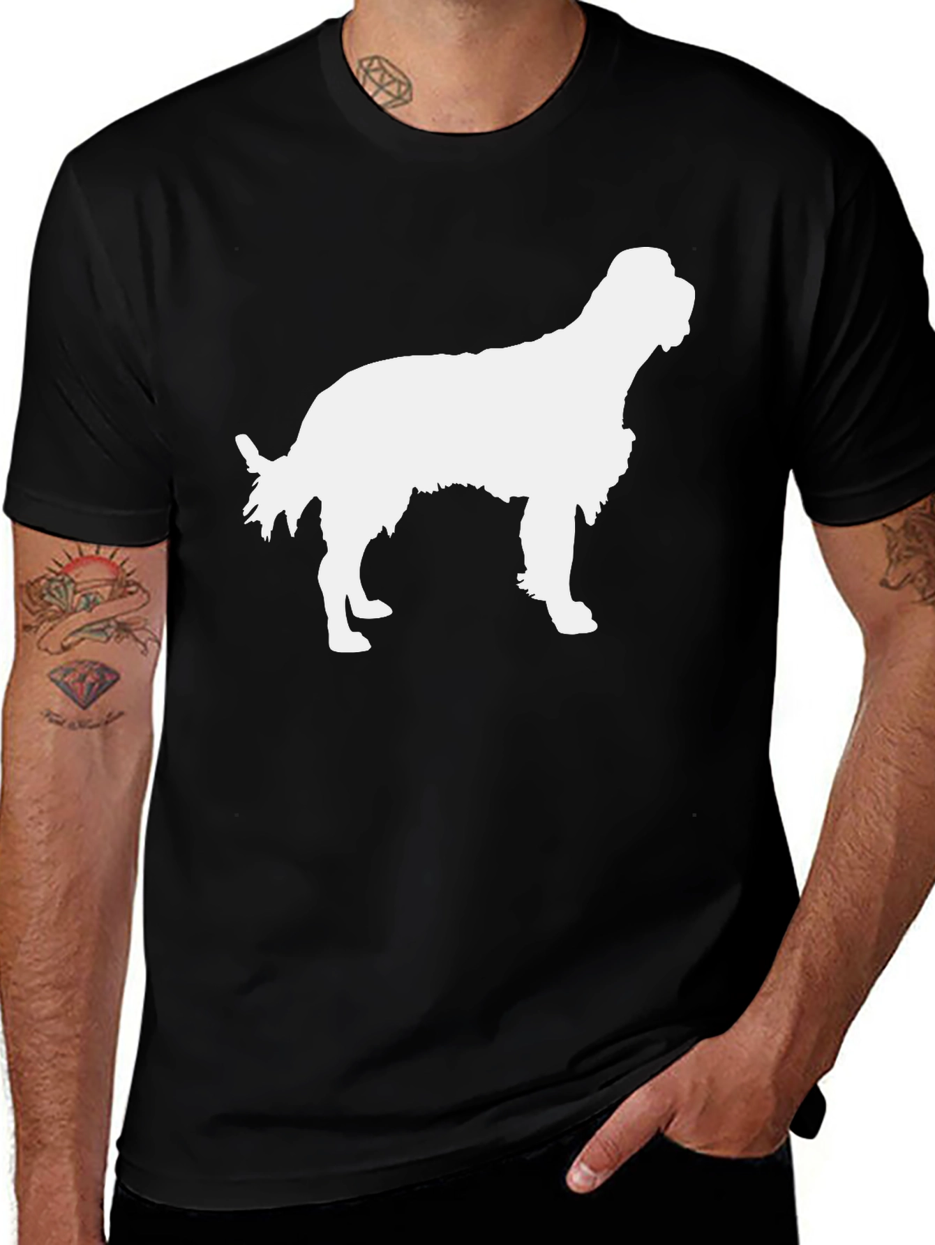 Variant 23 of Dog Silhouette Graphic Tee - Stylish Comfort