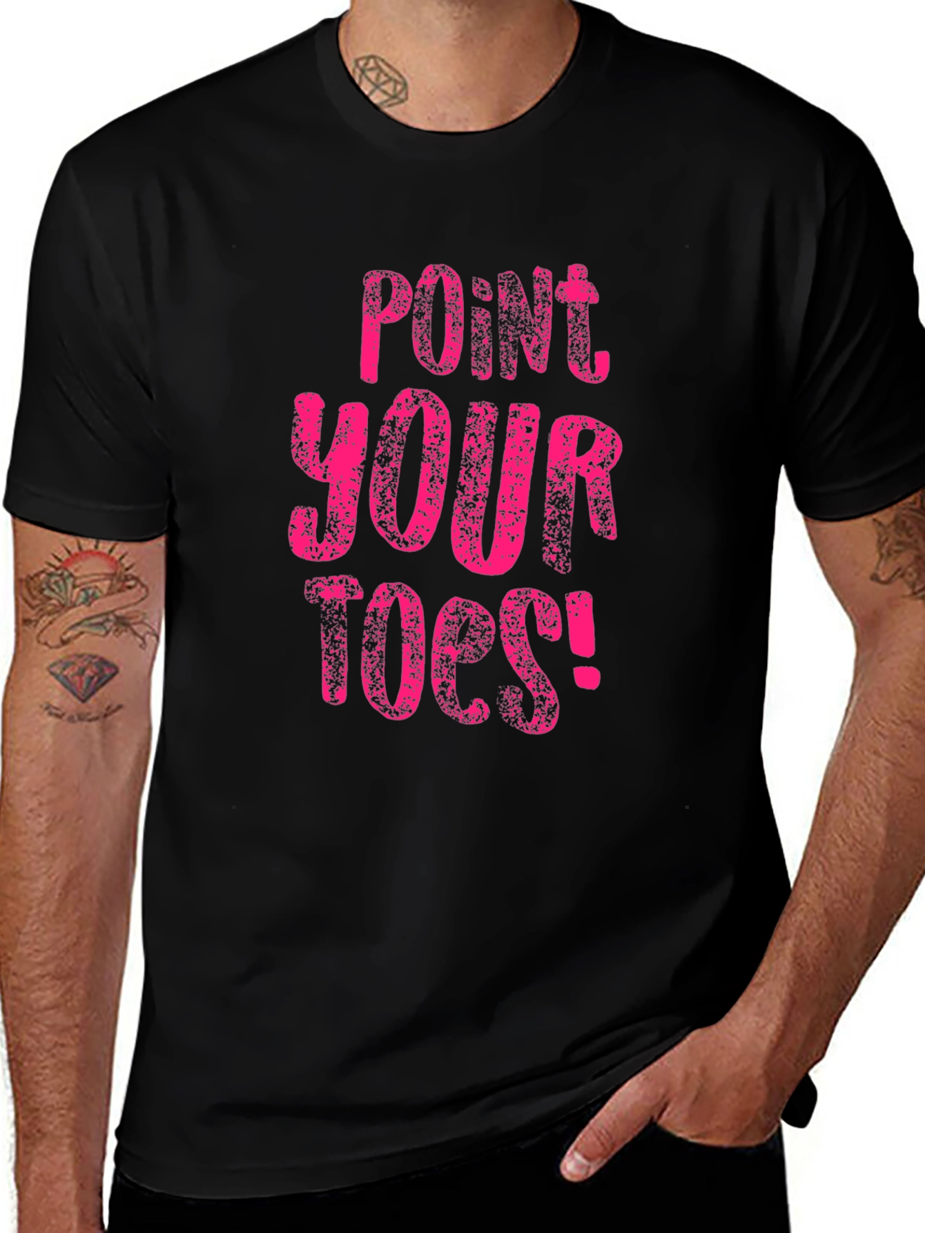 Variant 25 of Point Your Toes! Black Cotton T-Shirt