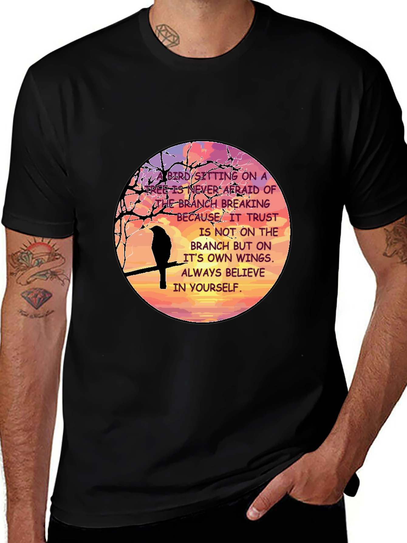 Variant 11 of Motivational Bird Graphic T-Shirt
