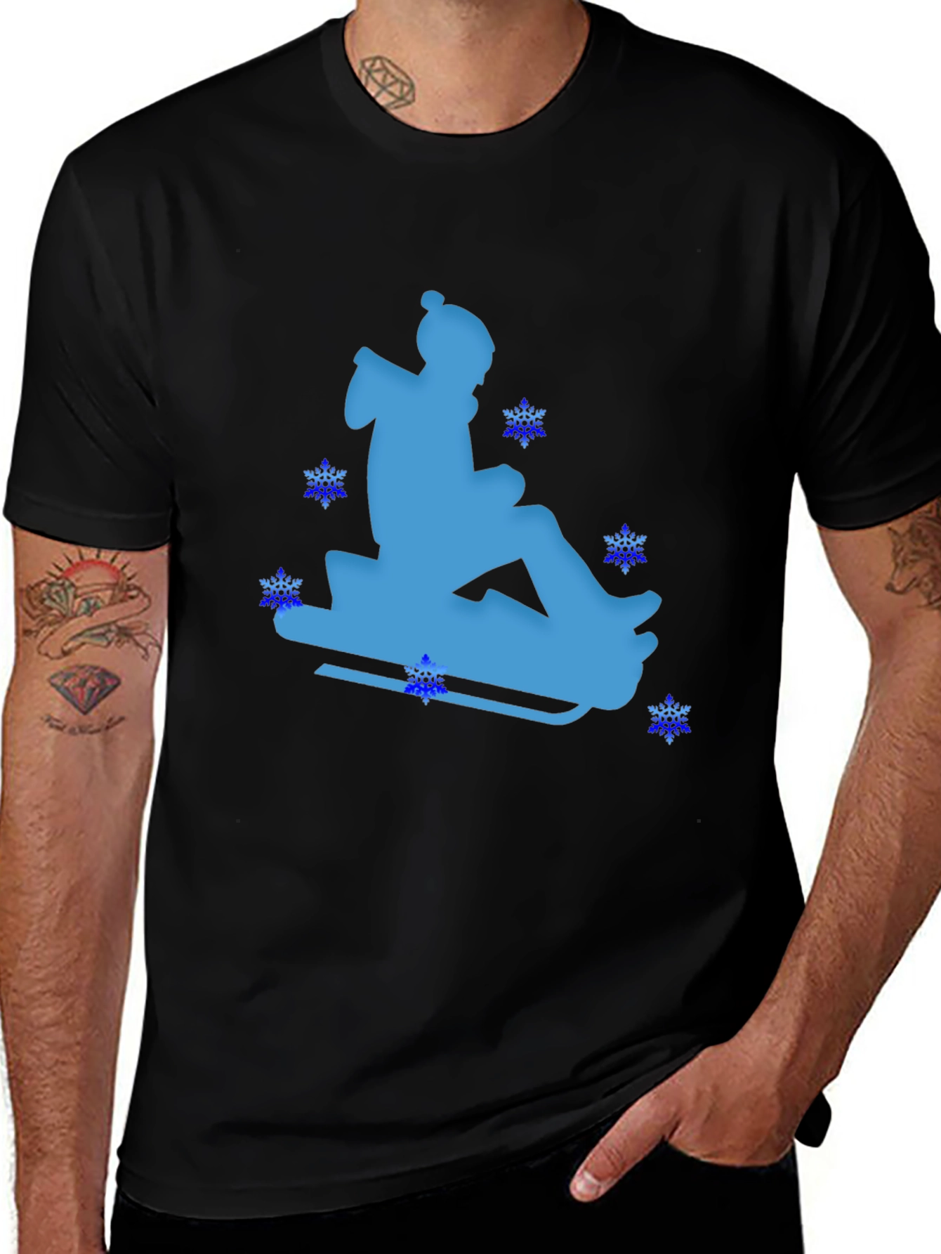 Variant 23 of Winter Sledding Black T-Shirt