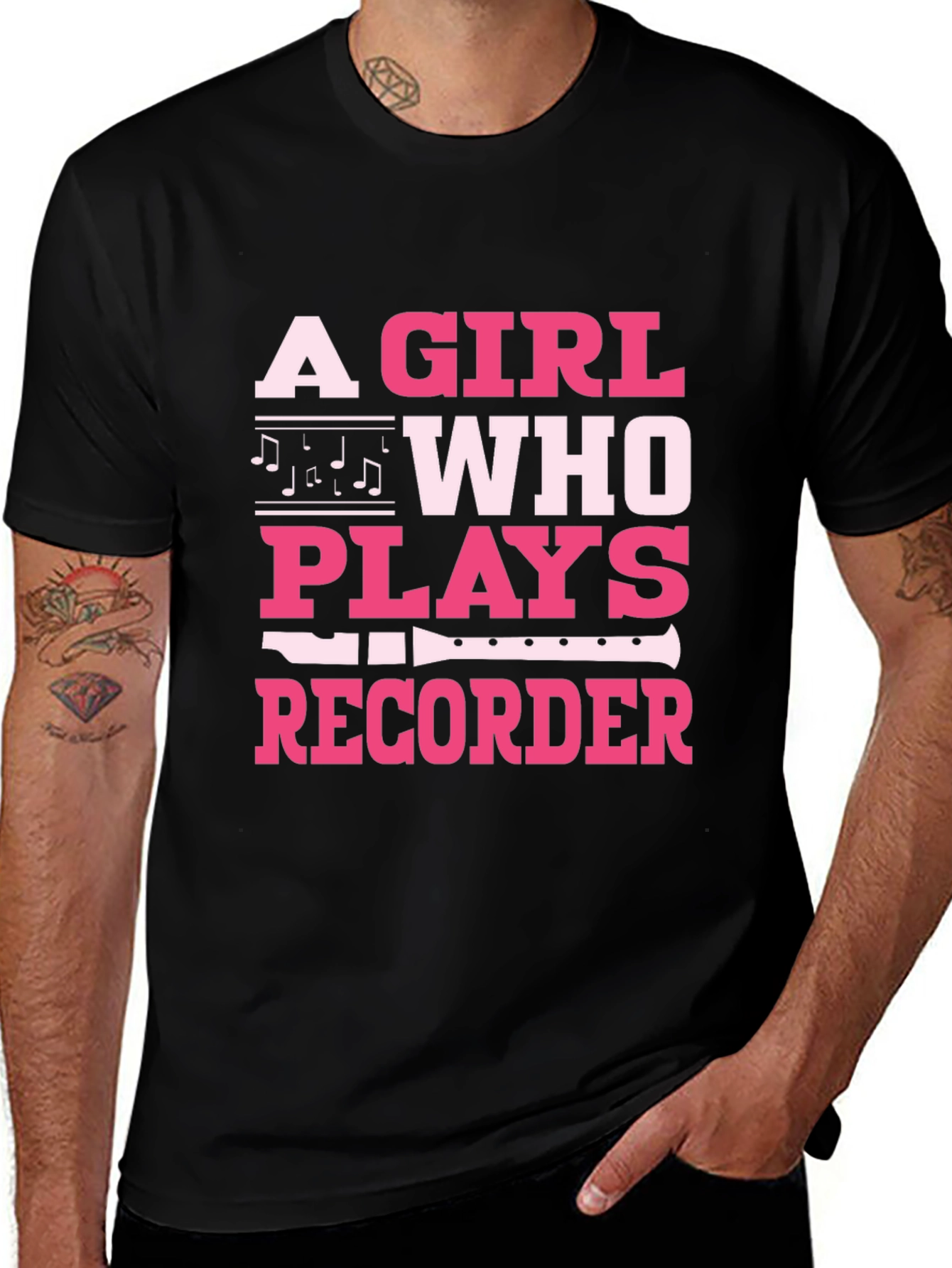Variant 17 of A Girl Who Plays Recorder T-Shirt