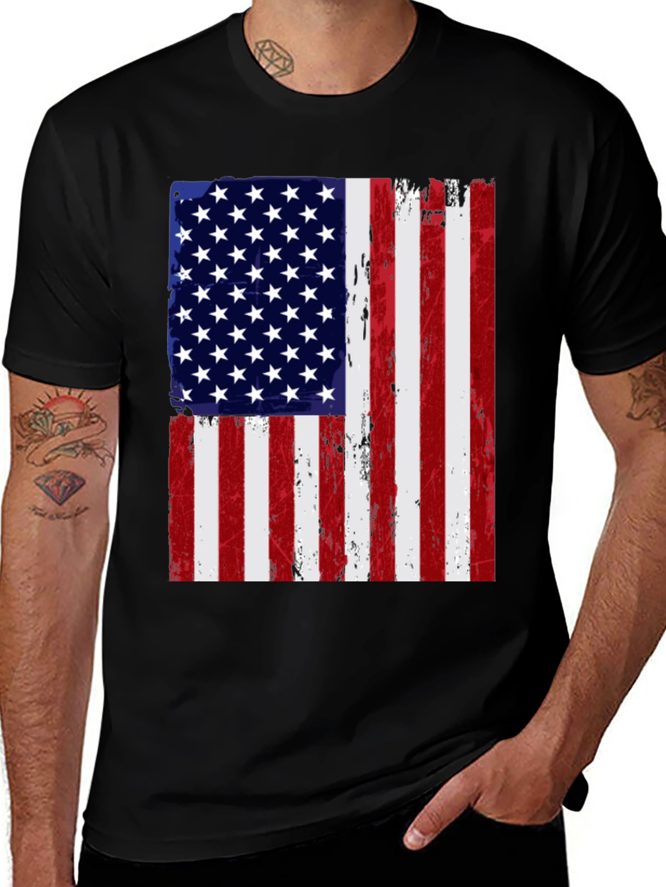 Variant 11 of American Flag Distressed Graphic Tee