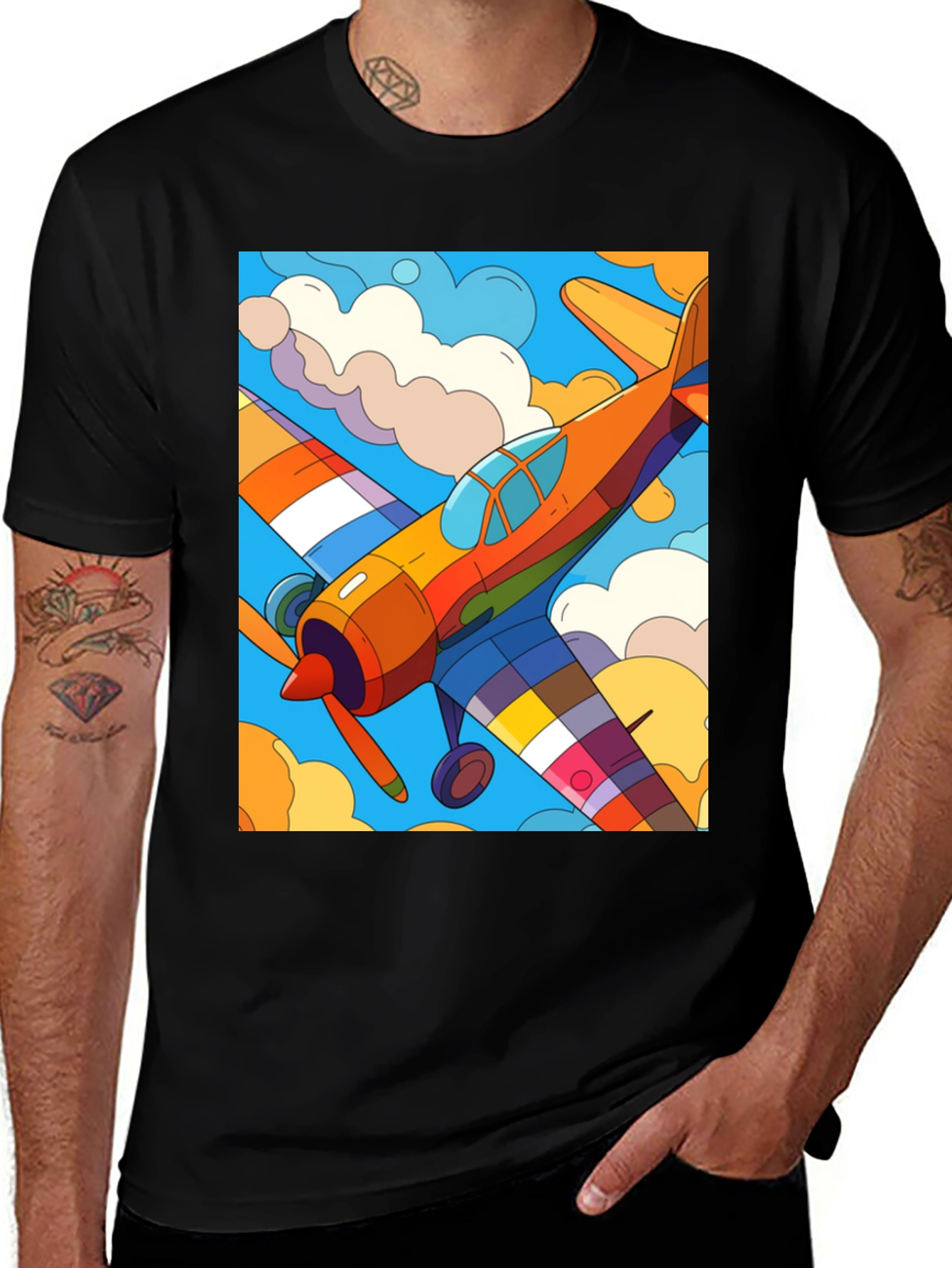 Variant 20 of Cartoon Plane T-Shirt - Funky Aviation Design