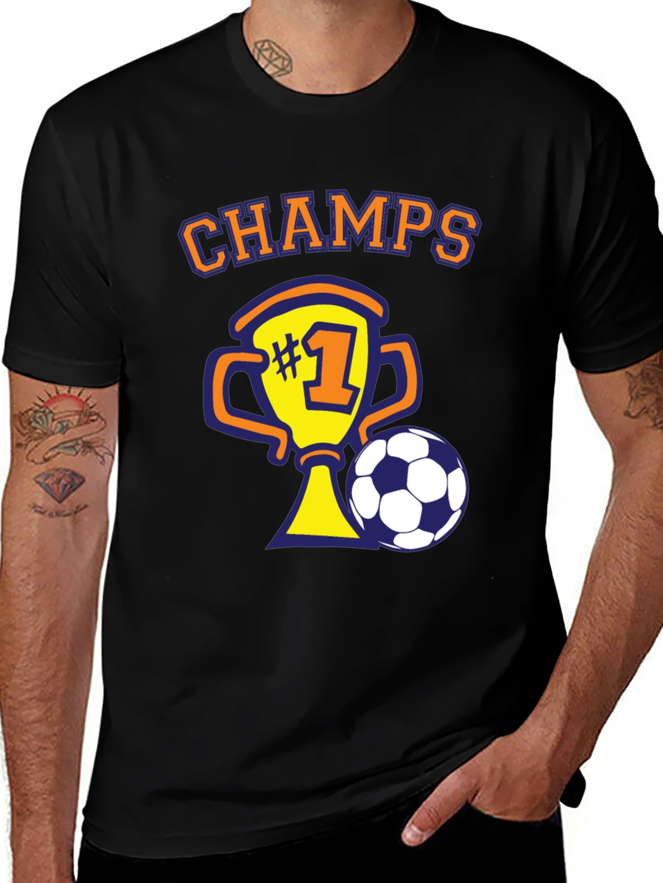 Variant 13 of Soccer Champs T-Shirt - Number One Trophy Design