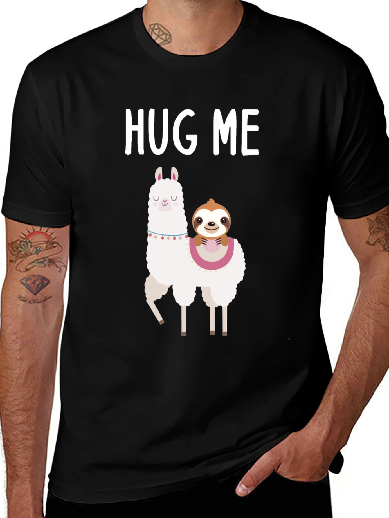 Variant 2 of Hug Me Llama and Sloth Graphic Tee