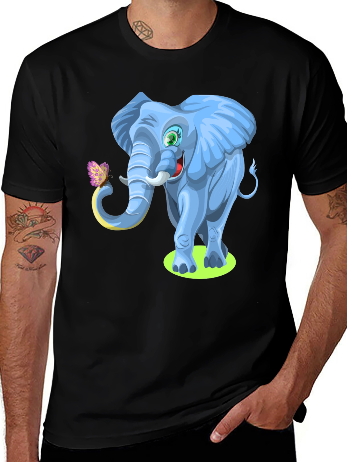 Variant 5 of Cartoon Elephant Graphic Tee - Soft Cotton Blend