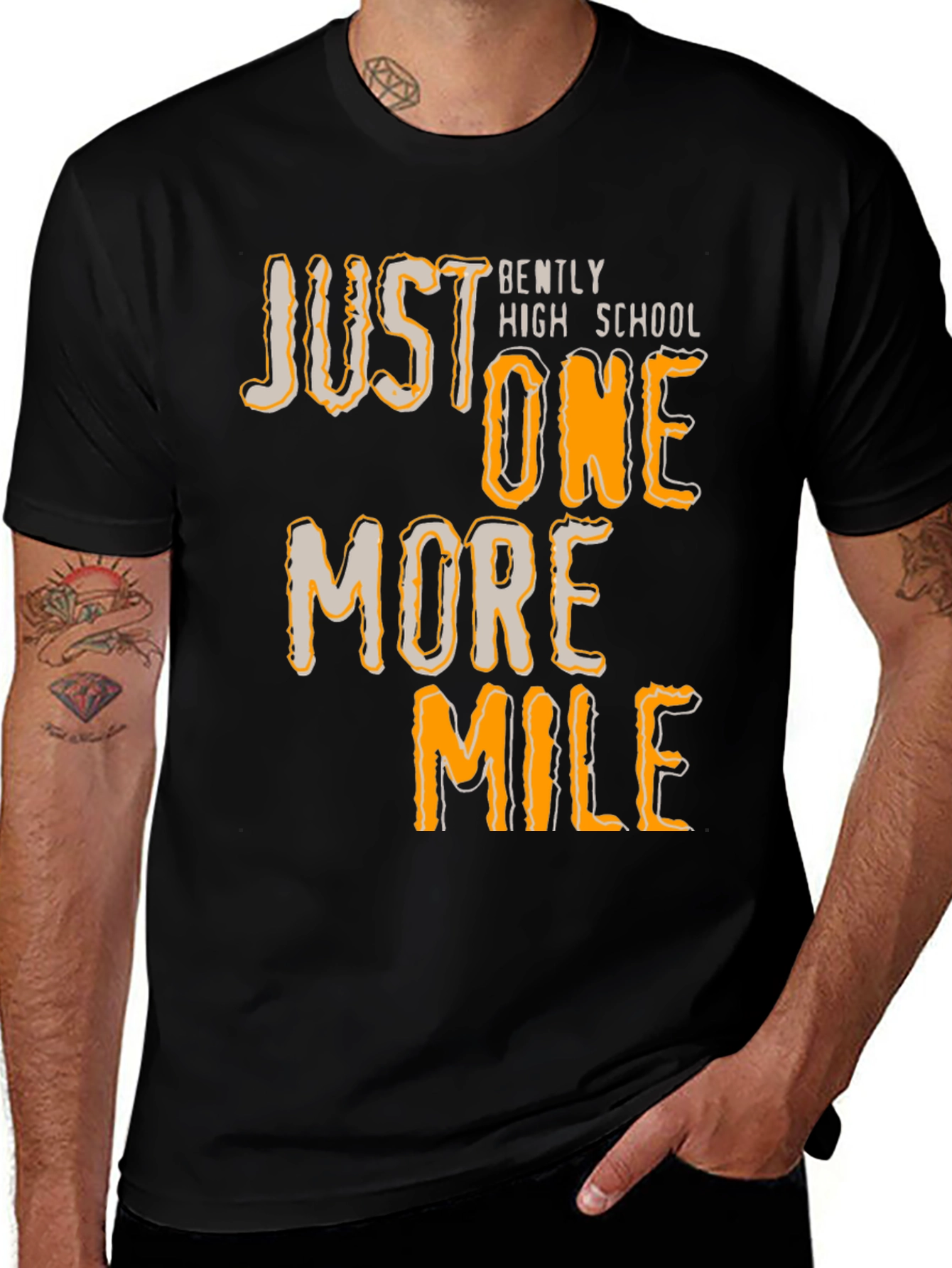 Variant 6 of Just One More Mile T-Shirt, Black Cotton Tee