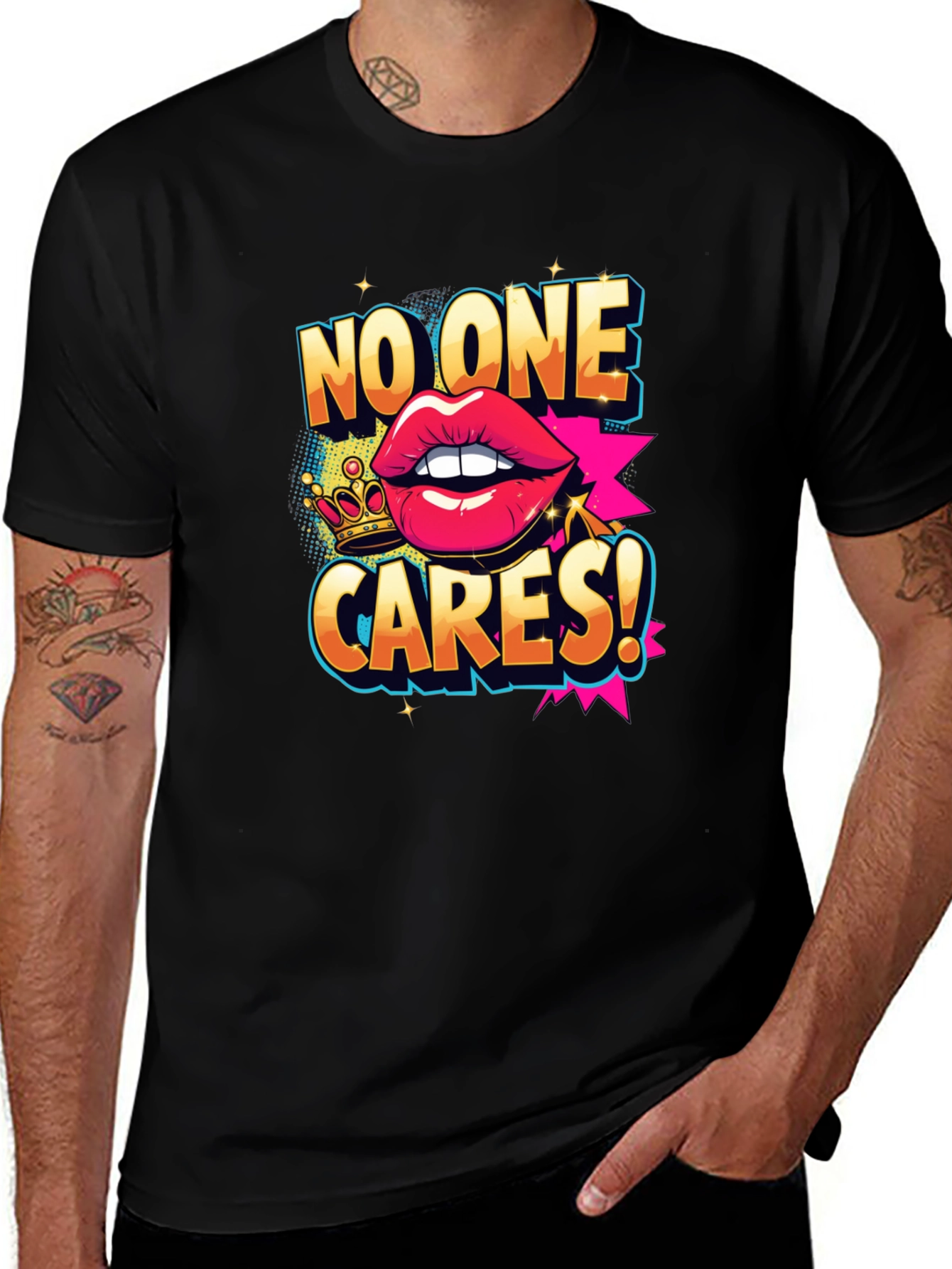 Variant 3 of No One Cares Graphic Tee - Funny Slogan T-Shirt