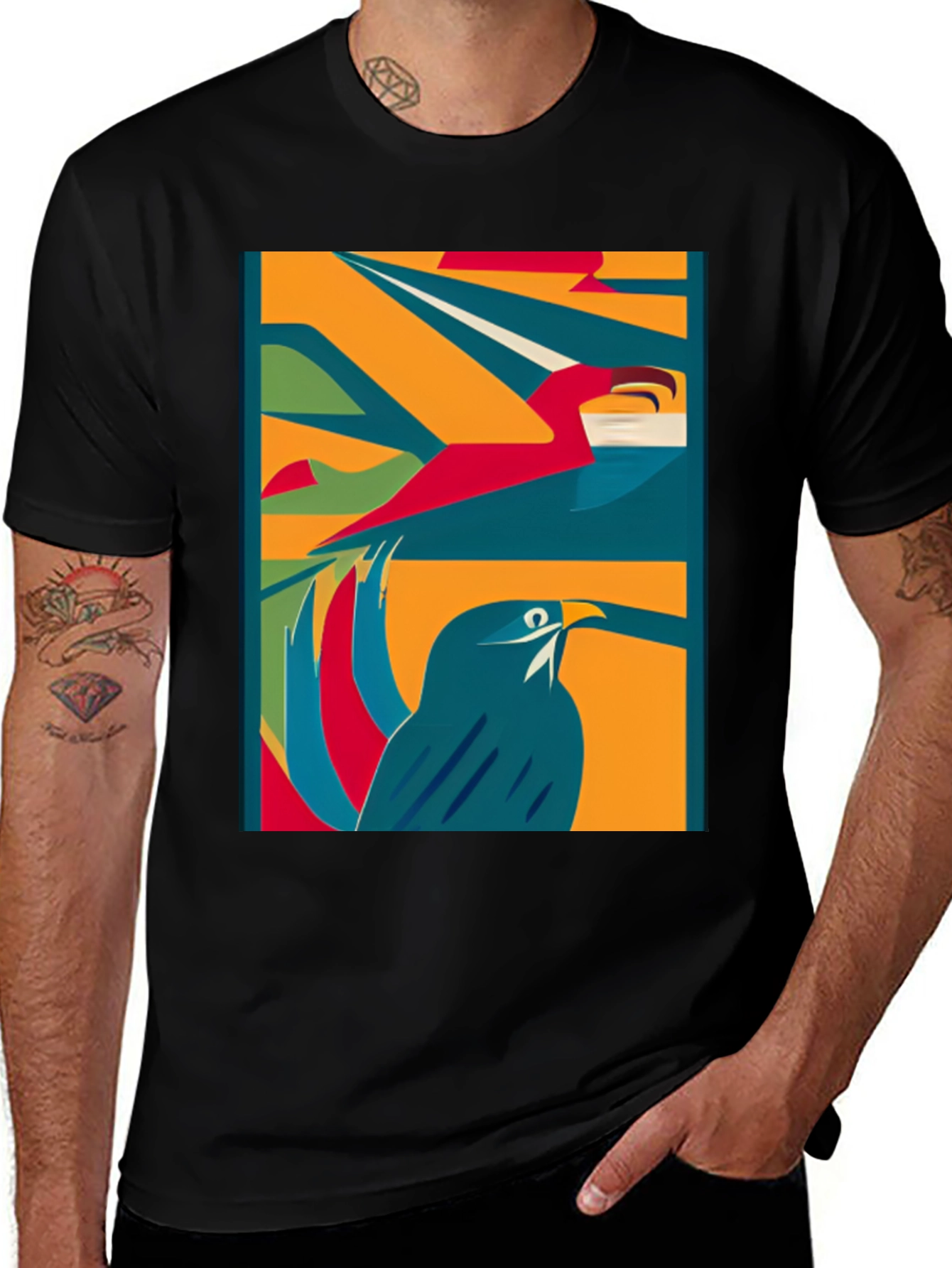 Variant 18 of Abstract Bird Art Tee - Modern Graphic T-Shirt