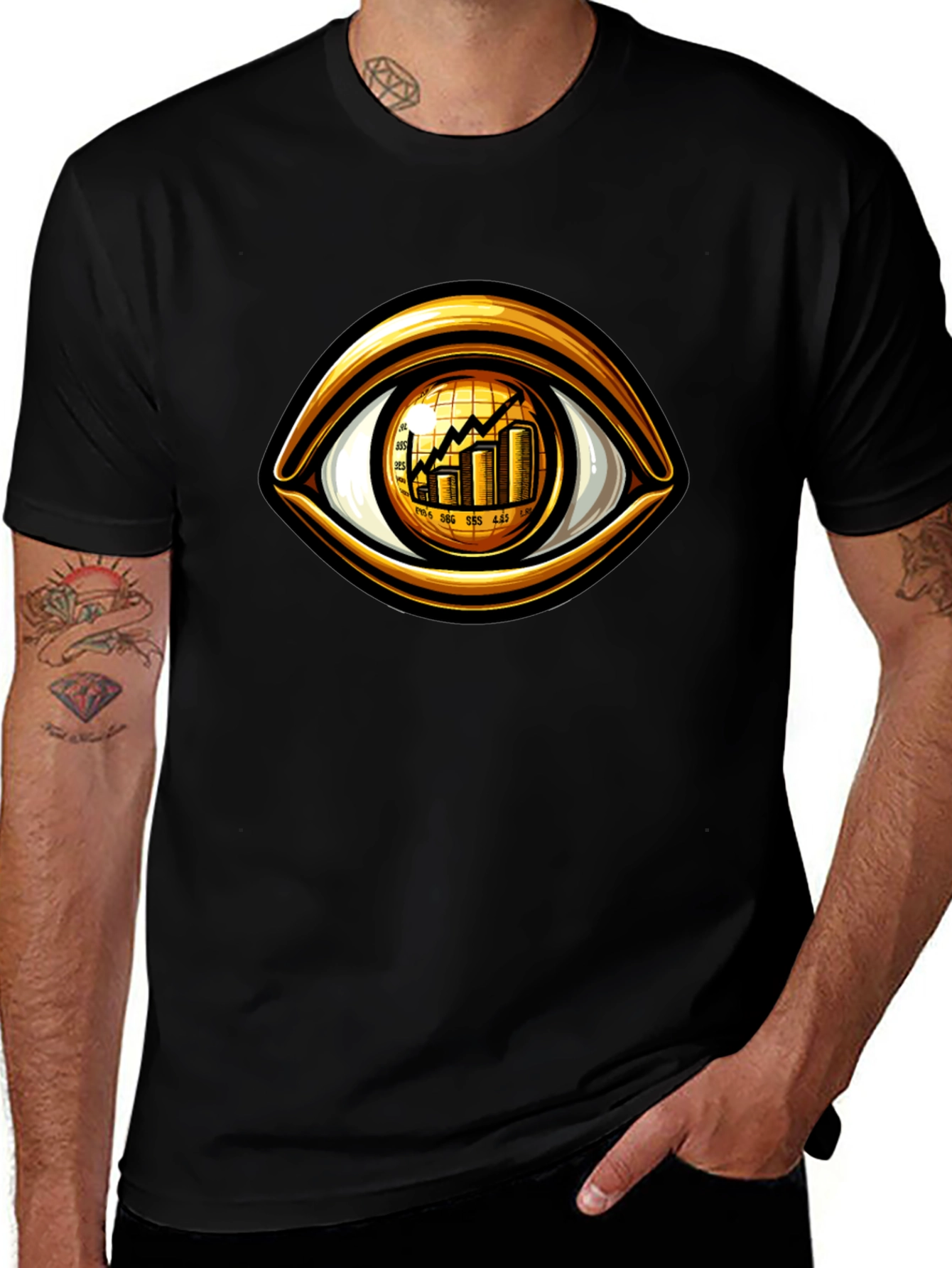 Variant 29 of Eye on the Market Black T-Shirt