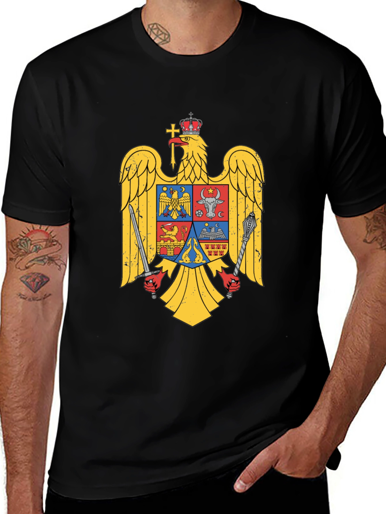 Romanian Eagle Crest Graphic Tee