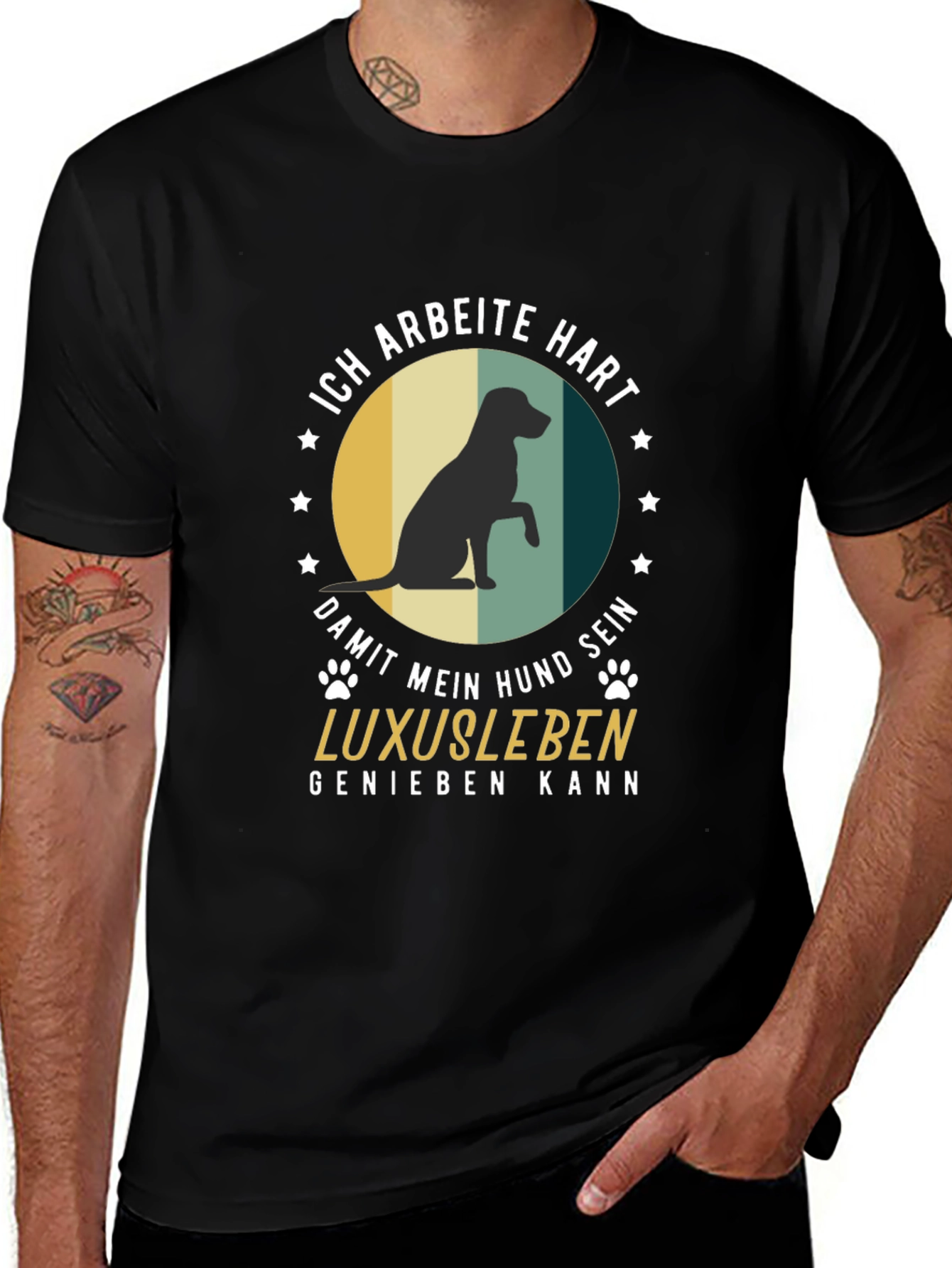 Black Dog Lover T-Shirt - I Work Hard for Dog main image