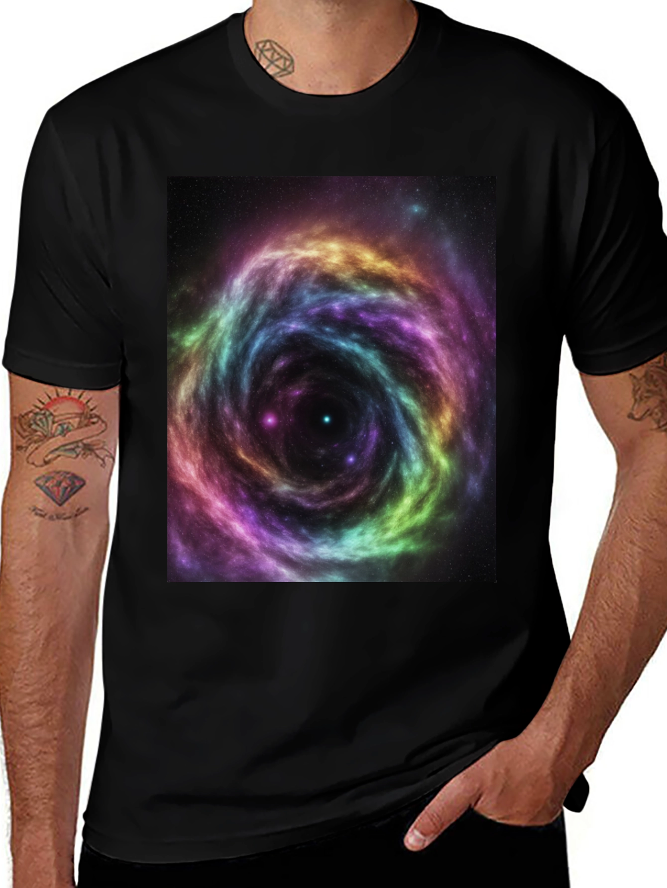 Variant 8 of Galaxy Swirl Black T-Shirt