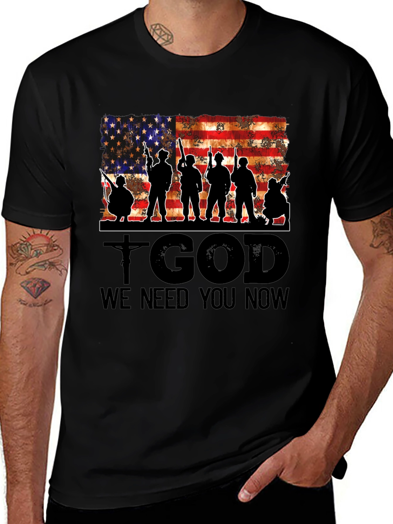 Variant 8 of Patriotic T-Shirt - God We Need You Now