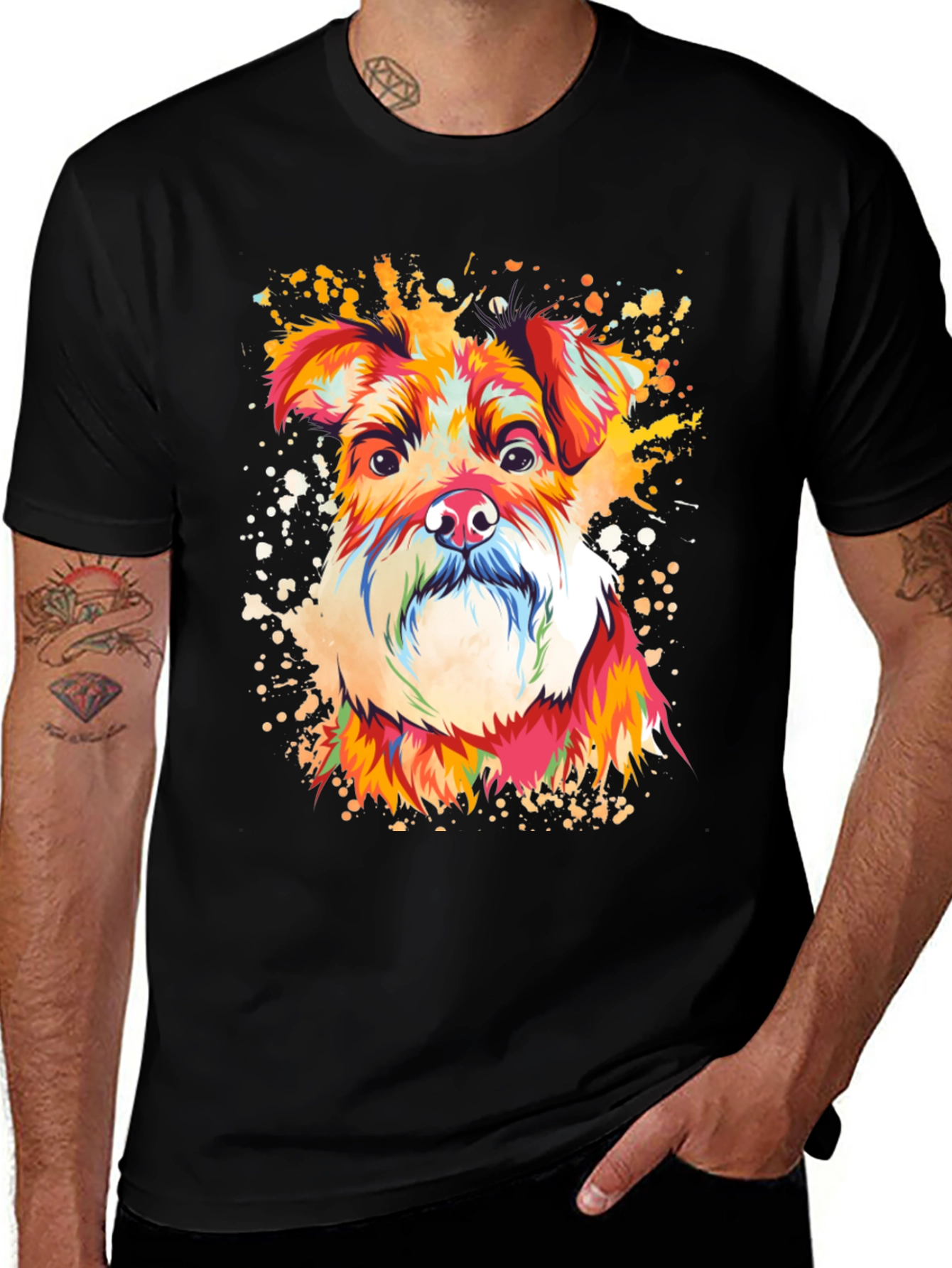 Variant 10 of Colorful Dog Print T-Shirt - Unique Graphic Tee