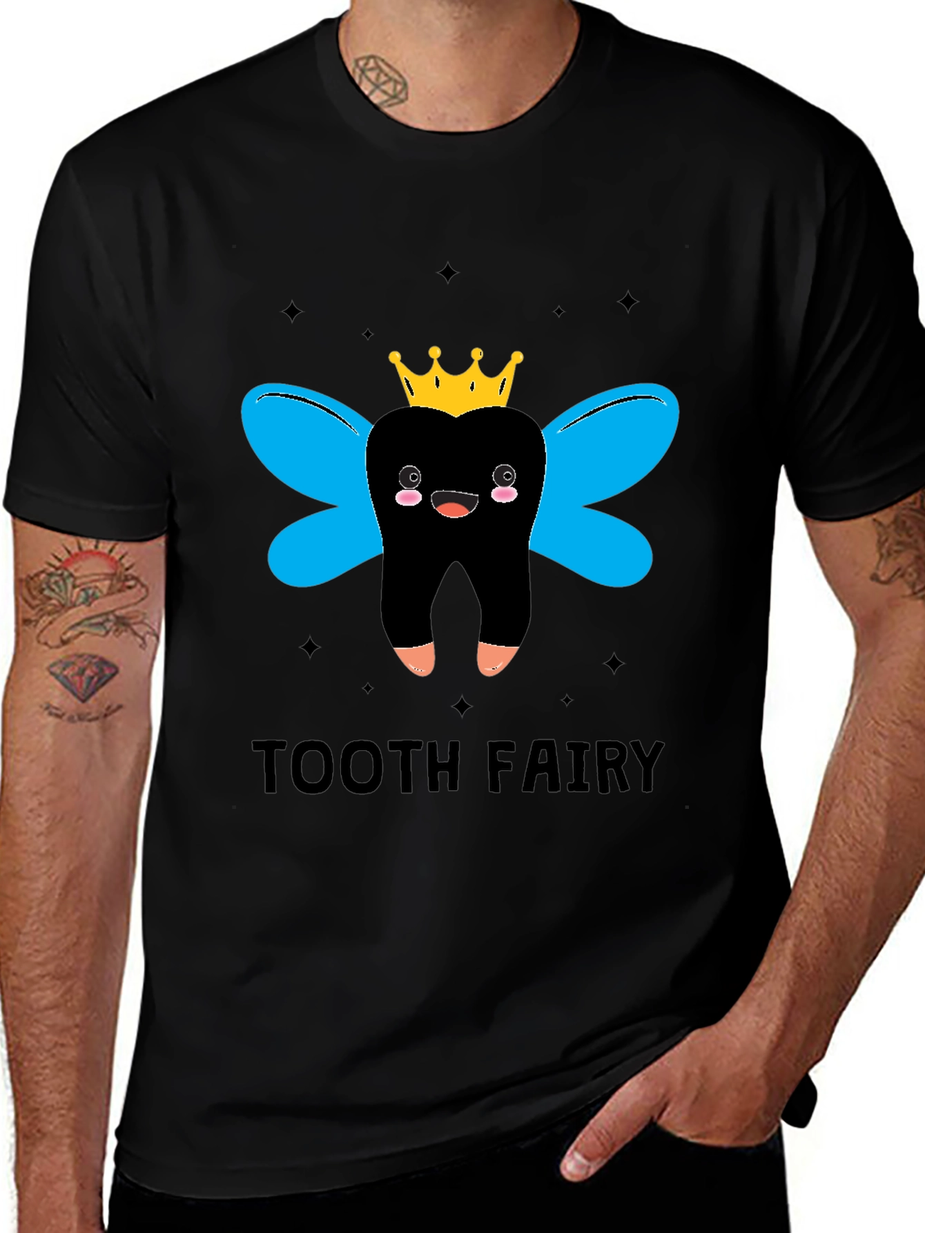 Tooth Fairy Graphic Tee - Black Cotton Comfort