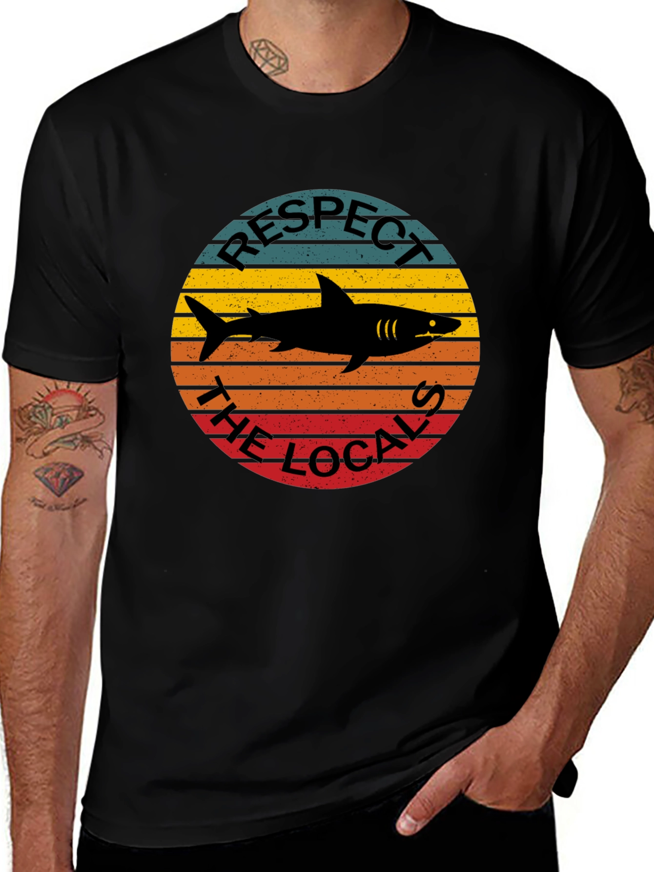 Variant 29 of Respect the Locals Shark Graphic Tee
