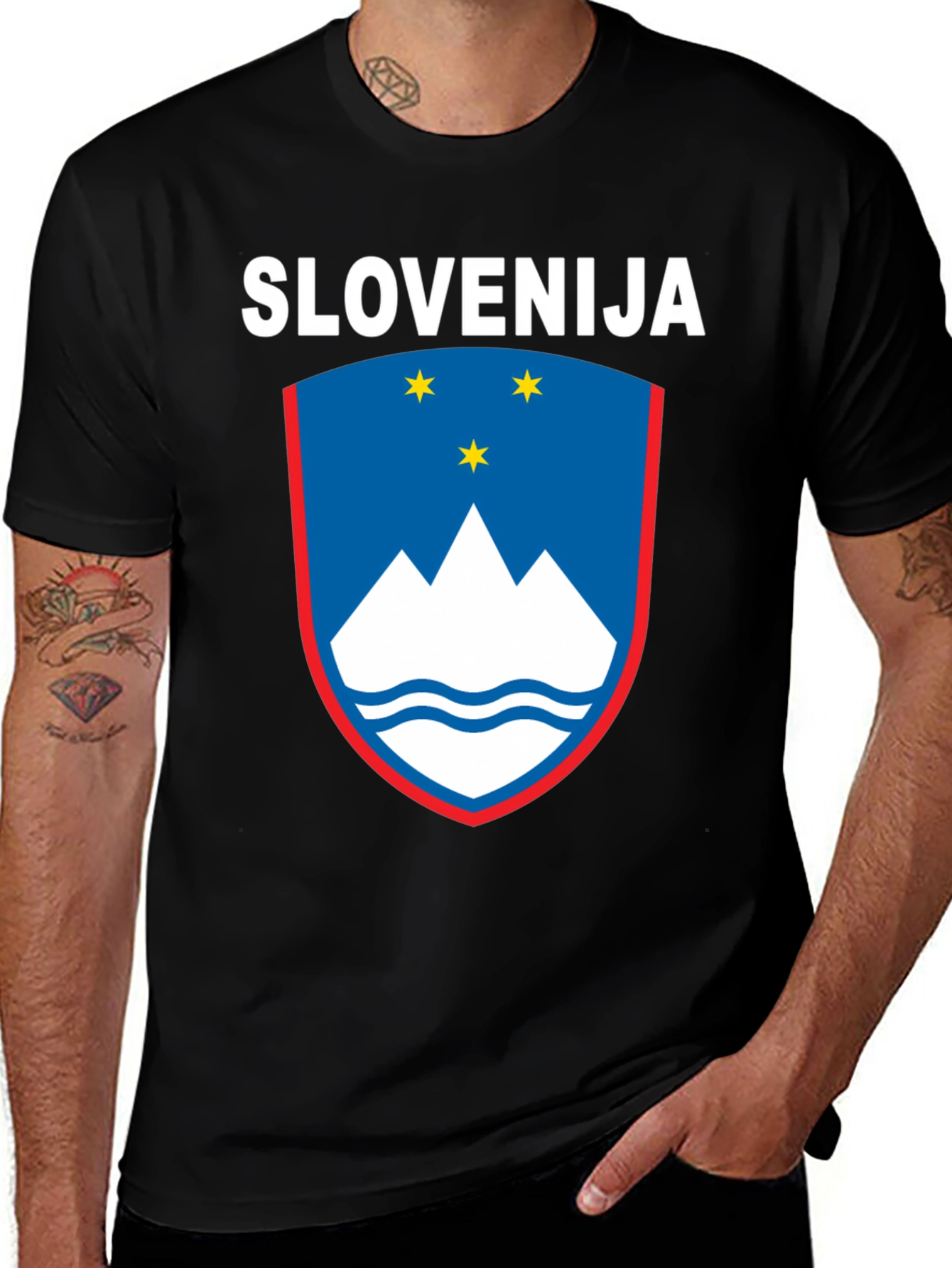 Slovenia Flag Crest Graphic T-Shirt