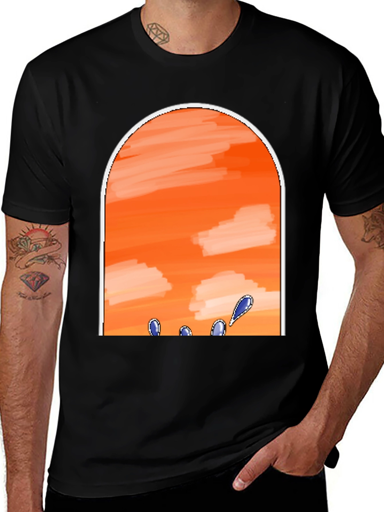 Variant 11 of Sunset Sky Black T-Shirt