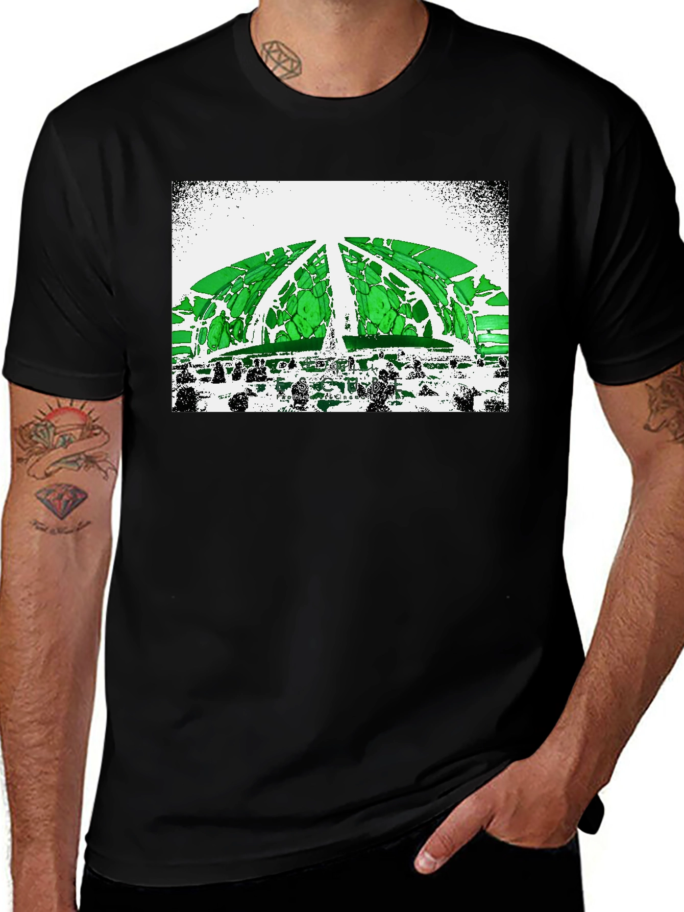 Variant 19 of Abstract Green Dome Graphic Tee