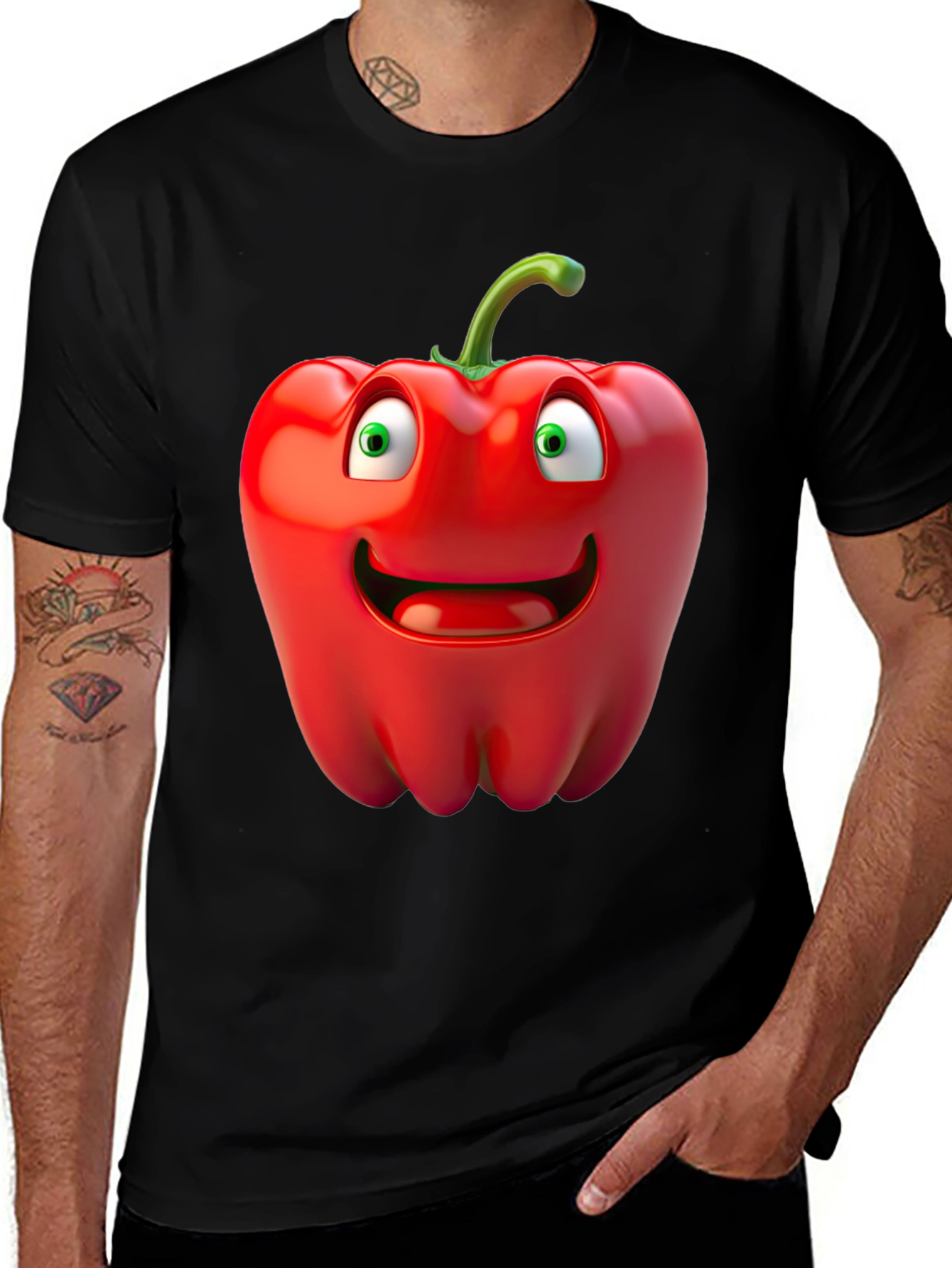 Variant 12 of Funny Cartoon Pepper Graphic T-Shirt
