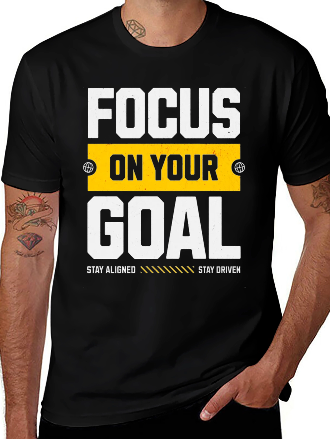Variant 9 of Focus on Your Goal Graphic Tee - Motivation T-Shirt