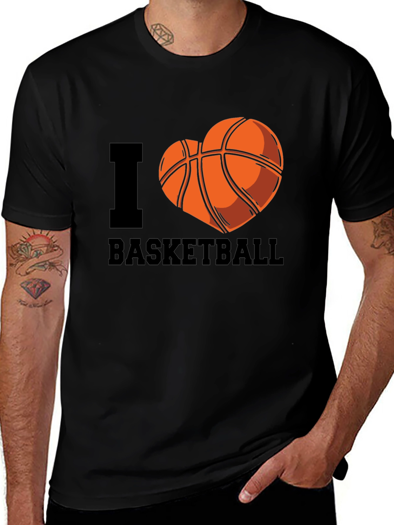 Variant 27 of I Heart Basketball Black T-Shirt