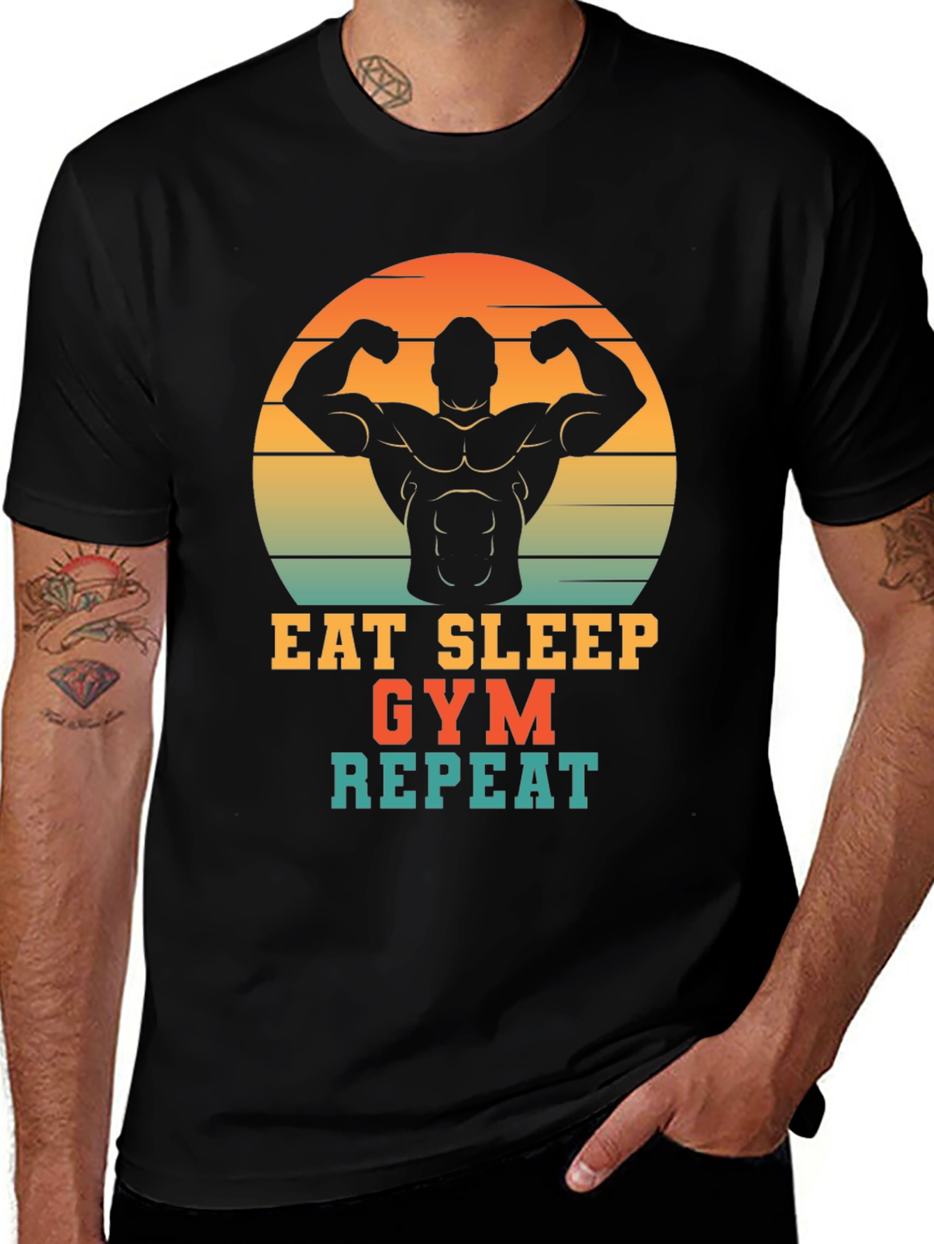 Eat Sleep Gym Repeat Men's Graphic T-Shirt