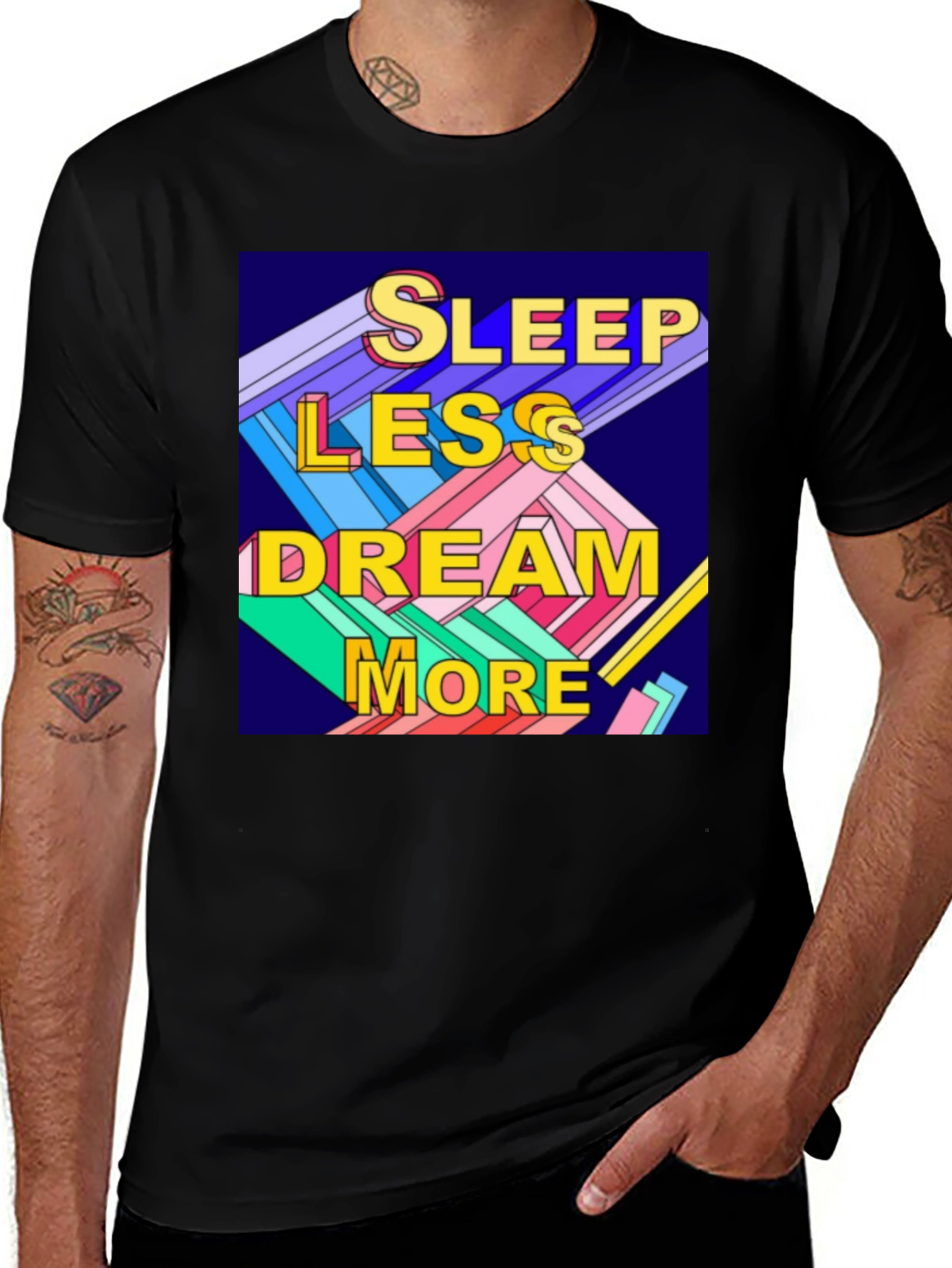Variant 24 of Sleep Less Dream More Graphic Tee - Black