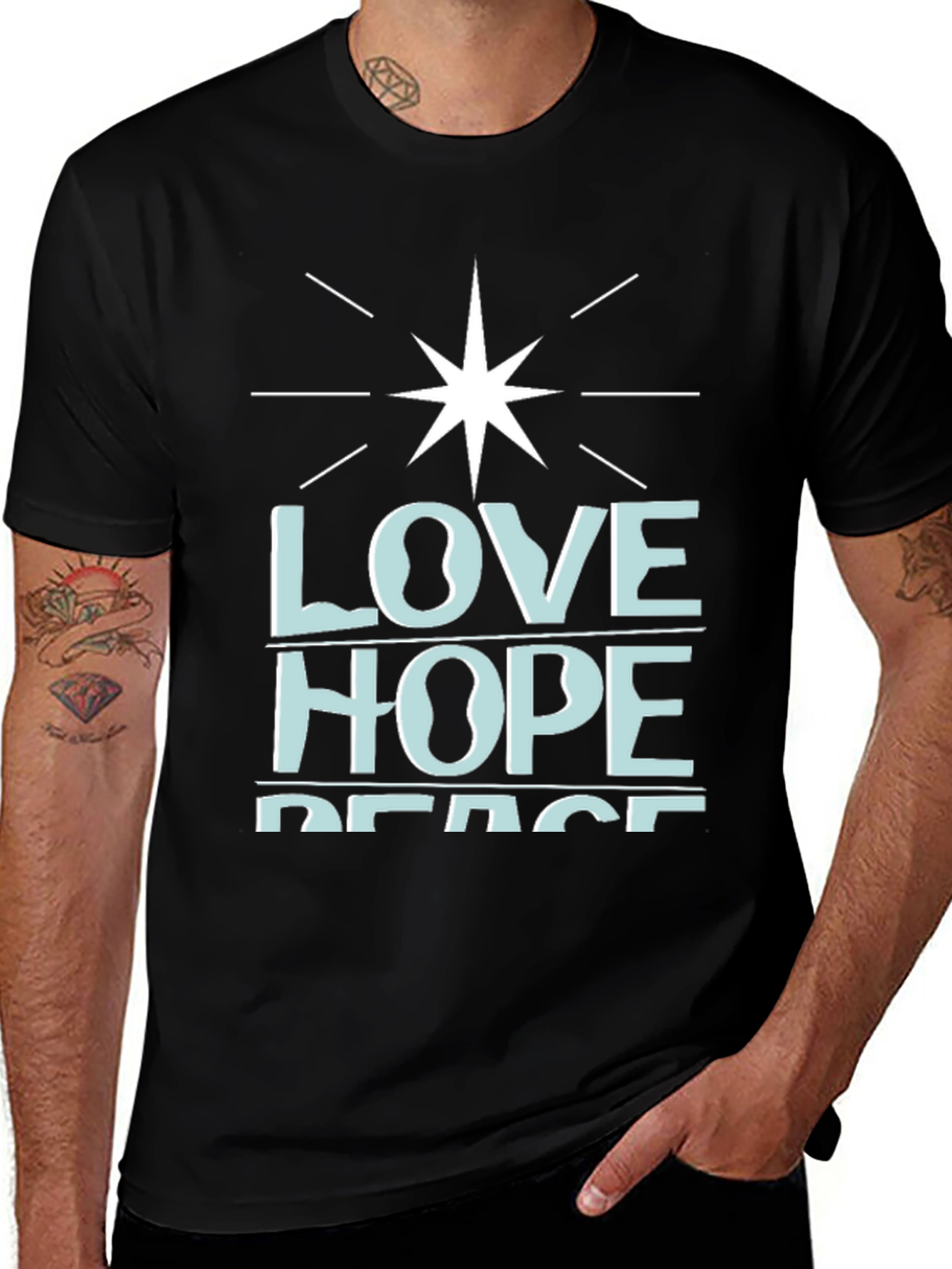 Variant 18 of Love Hope Peace Graphic T-Shirt - Stylish and Meaningful