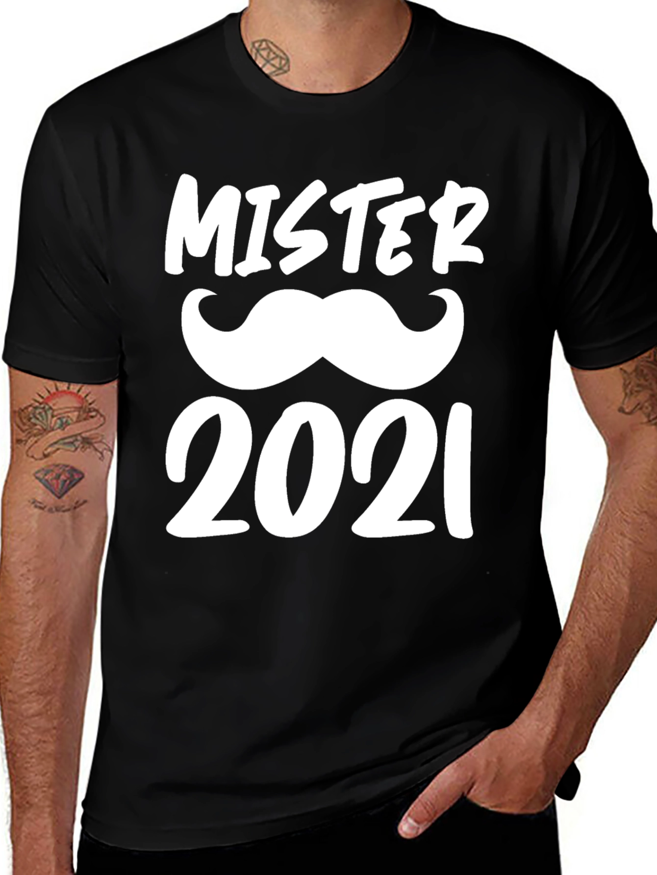 Variant 10 of Mister 2021 Mustache Graphic T-Shirt