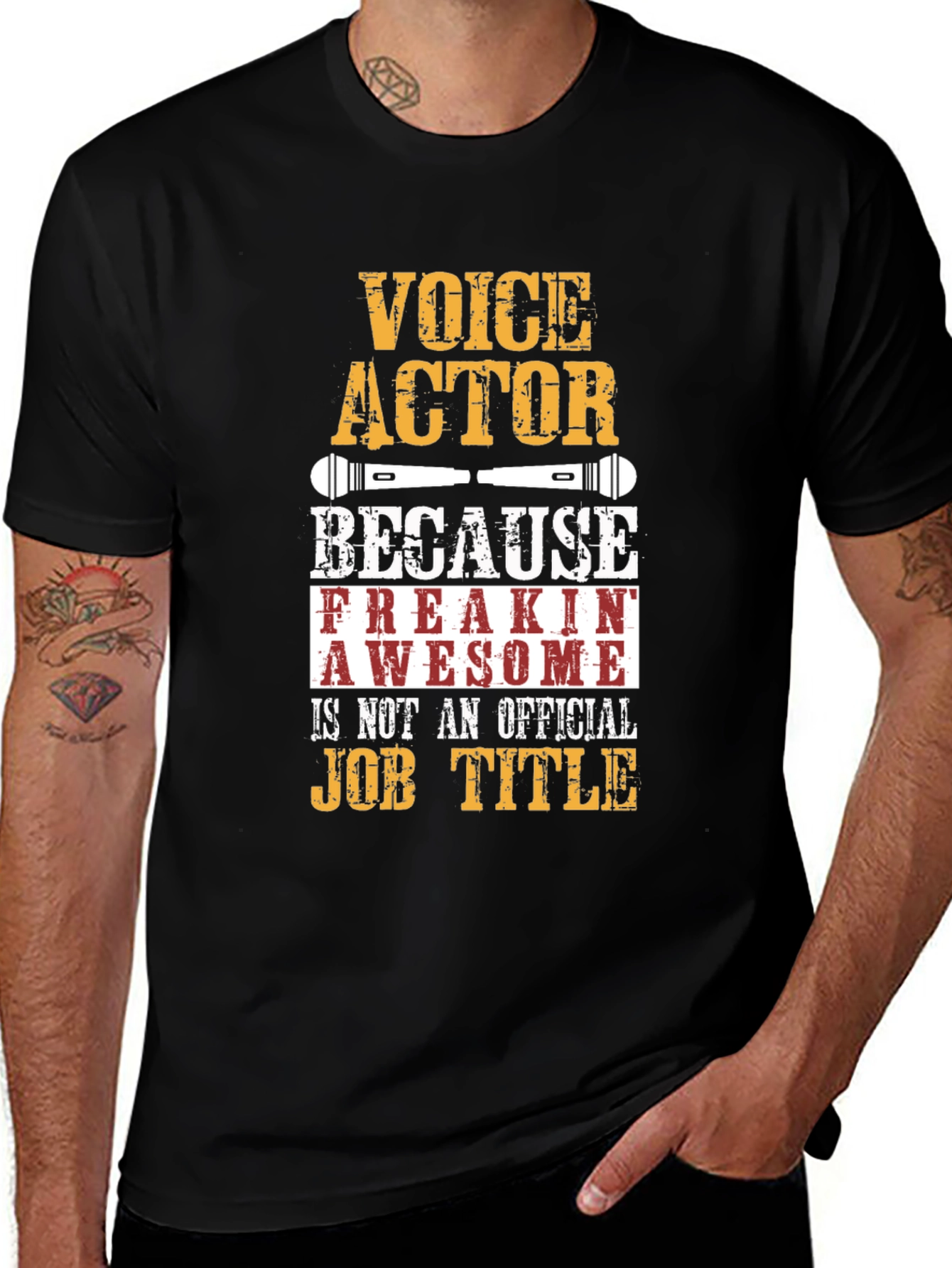 Variant 8 of Voice Actor Awesome Job Title Graphic T-Shirt
