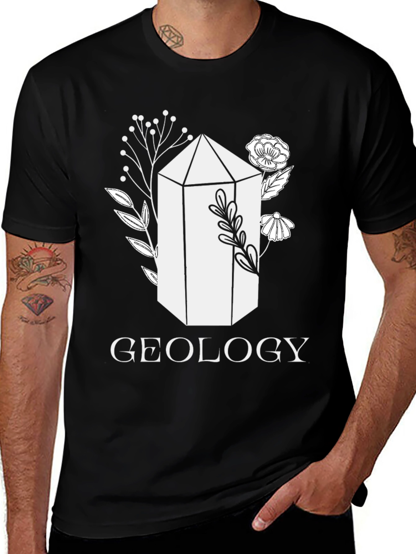 Variant 8 of Geology Crystal Graphic Tee - Nature Inspired Shirt