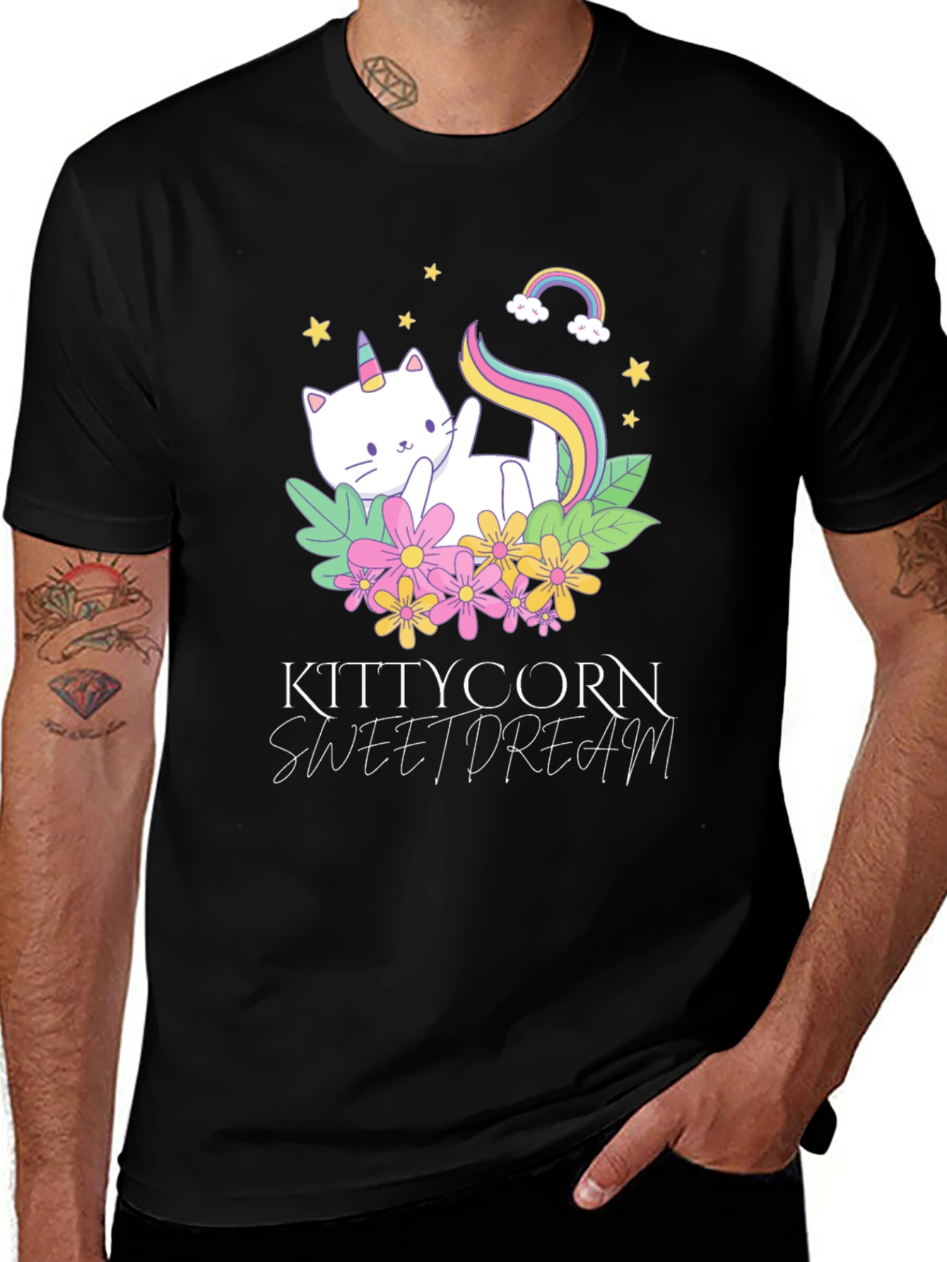 Variant 28 of Kittycorn Sweet Dream Graphic Tee - Black