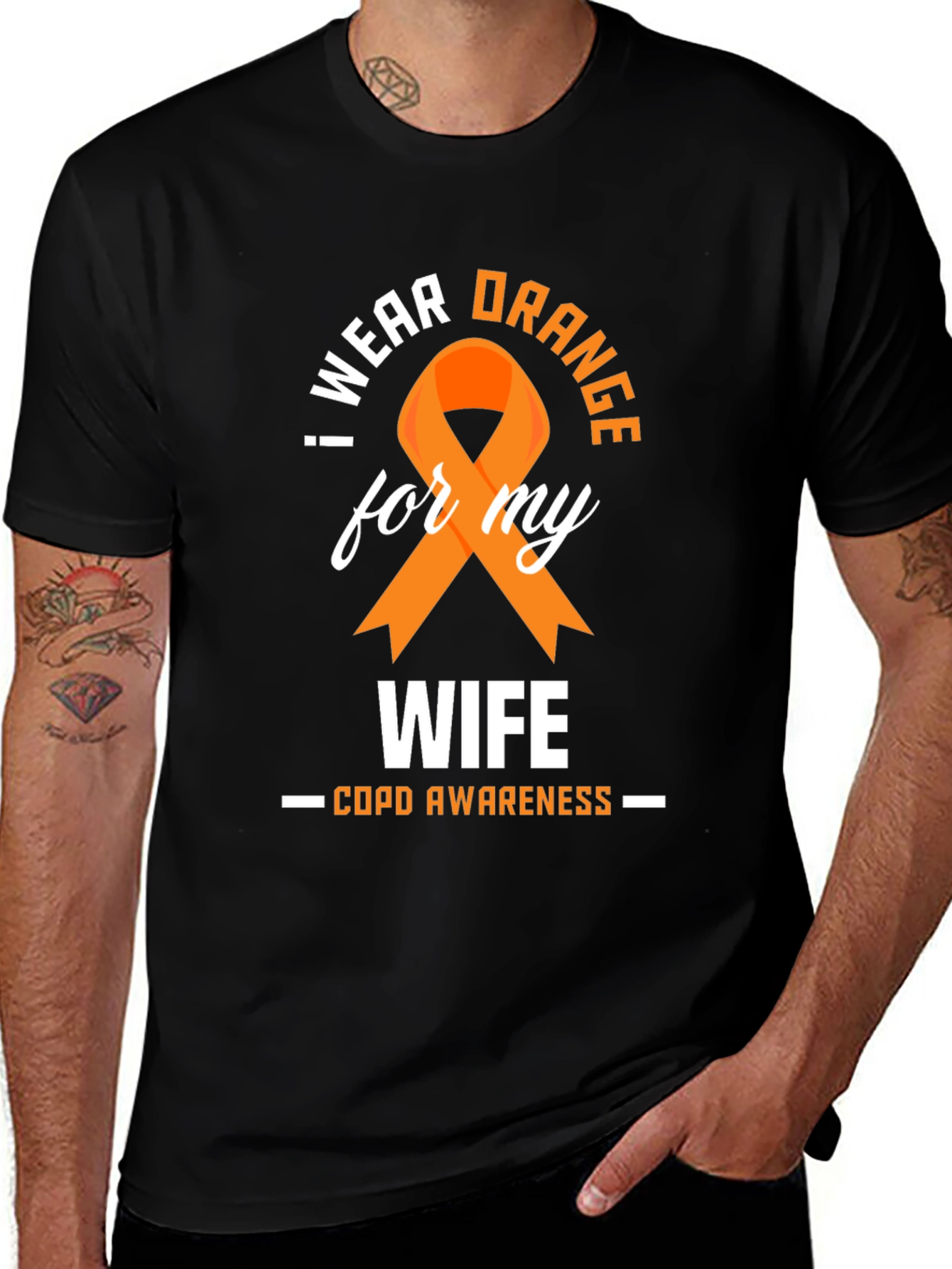 COPD Awareness T-Shirt: I Wear Orange for My Wife