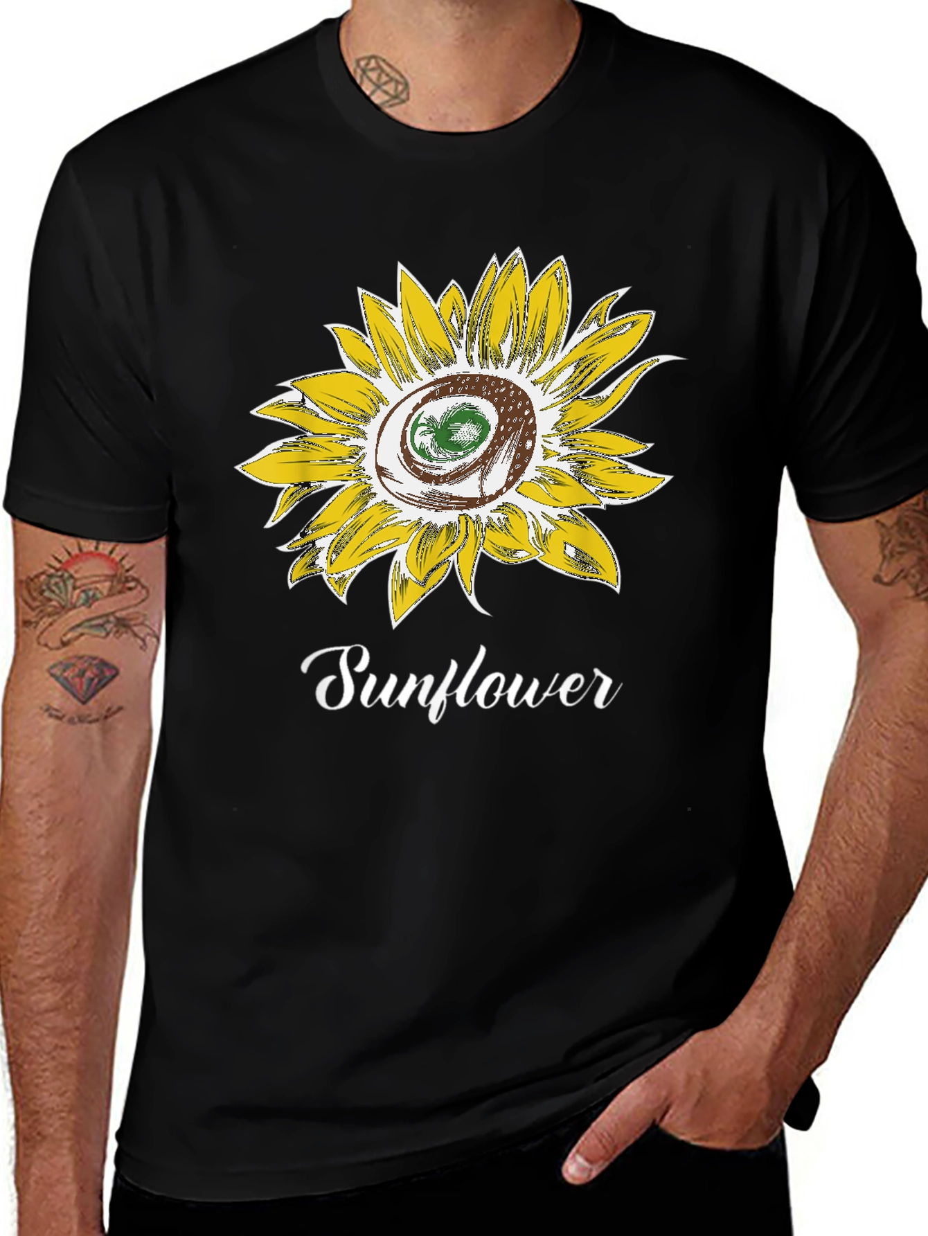 Variant 26 of Sunflower Graphic Tee - Stylish Cotton Blend